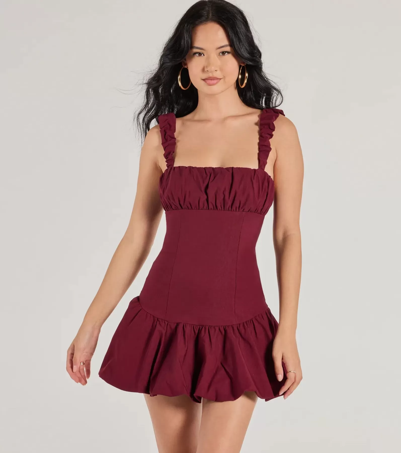 Windsor Mini Holiday Dresses | Holiday Party Outfits*Adorable Aura Drop Waist Bubble Hem Skater Dress