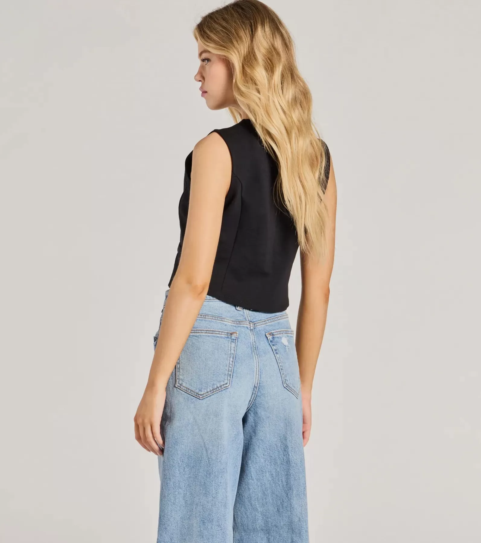 Windsor Tie Front Tops | Going-Out Tops*Adorable Entrance Tie-Front Ponte Vest