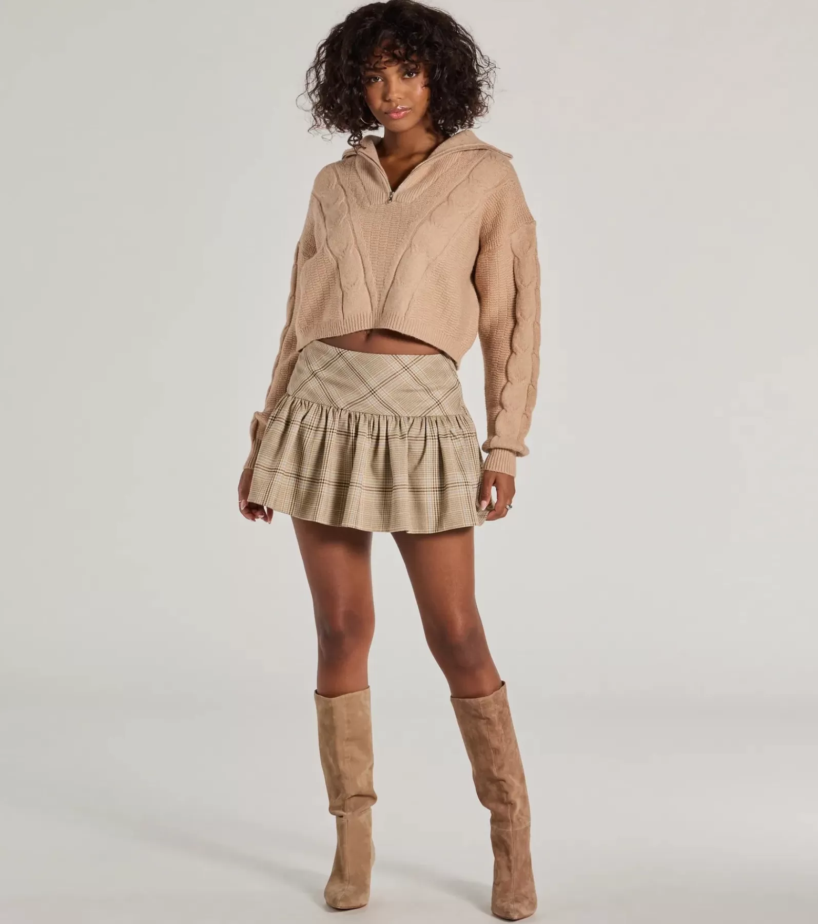 Windsor Shorts | Mini Skirts*Adorable Flair Plaid Pleated Drop Waist Mini Skort