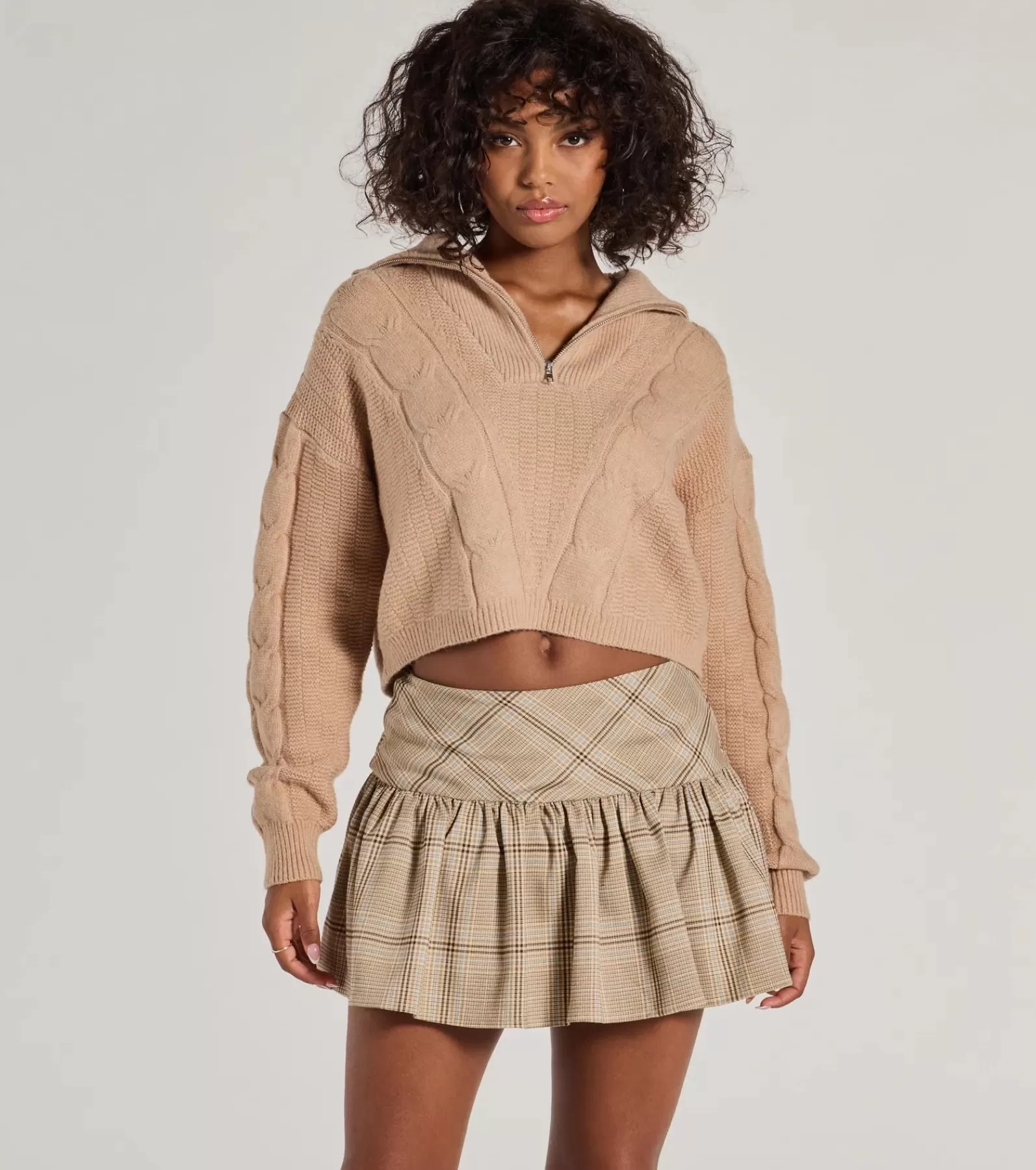 Windsor Shorts | Mini Skirts*Adorable Flair Plaid Pleated Drop Waist Mini Skort