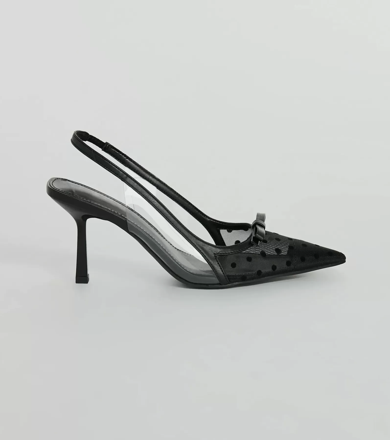 Windsor Stilettos | High Heels*Adorably Posh Polka Dot Mesh Slingback Pumps