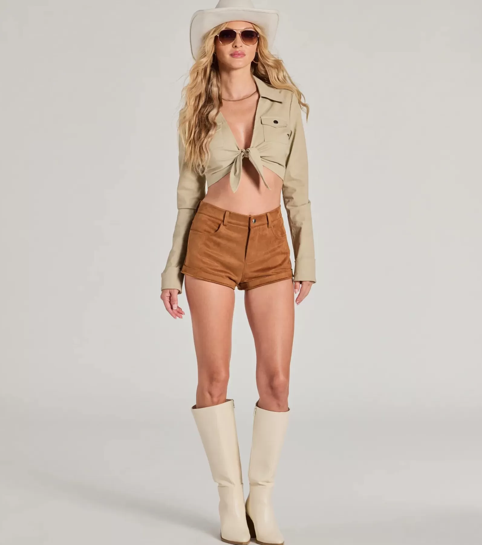 Windsor Faux Leather & Suede Bottoms*Adventurous Girlie Faux Suede Shorts
