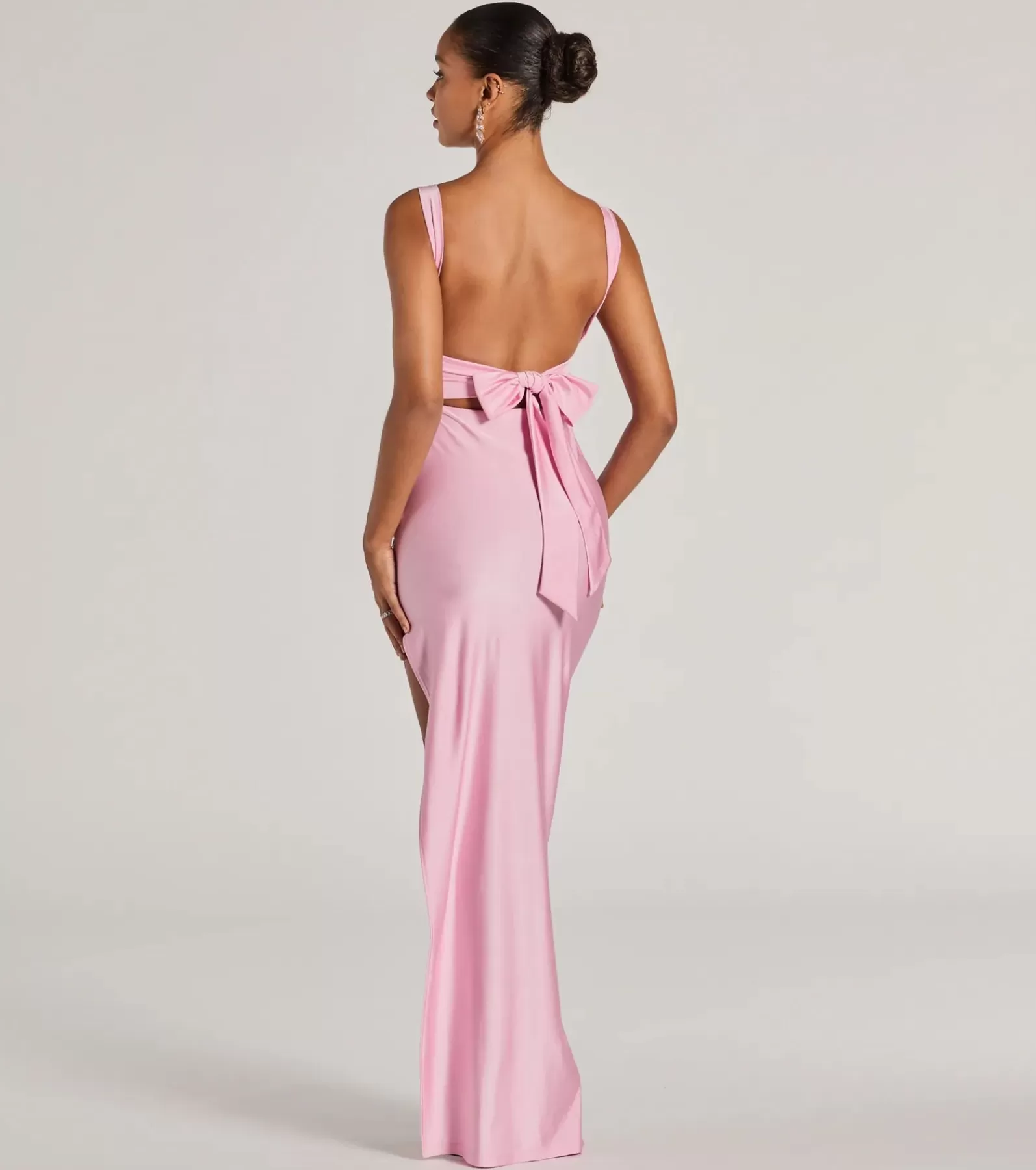 Windsor Pink Bridesmaid Dresses | Blue Bridesmaid Dresses*Aliza Backless High Slit Slim-Fit Formal Dress