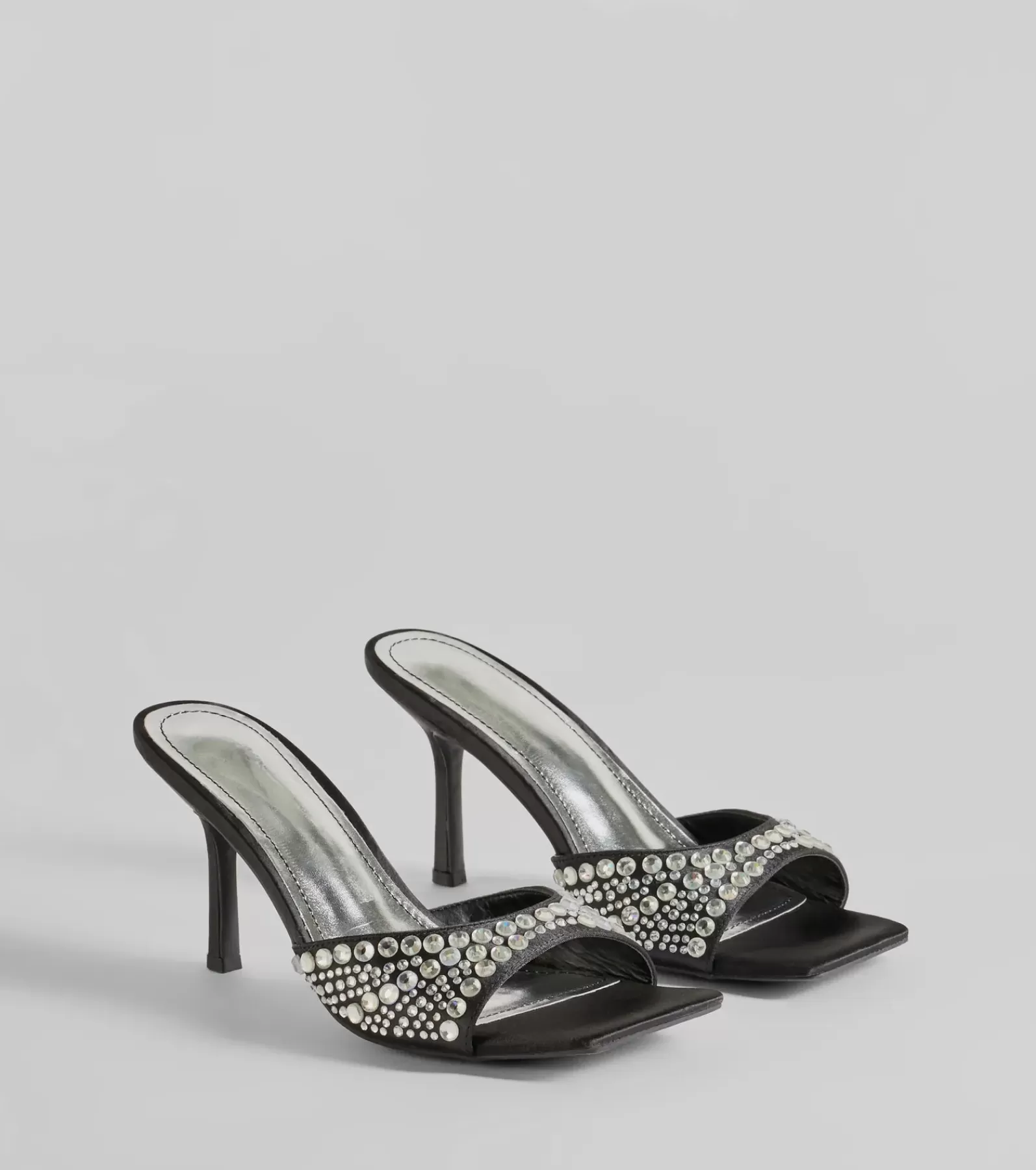 Windsor Nye Outfits | Stilettos*All About Glam Rhinestone Satin Stiletto Heels