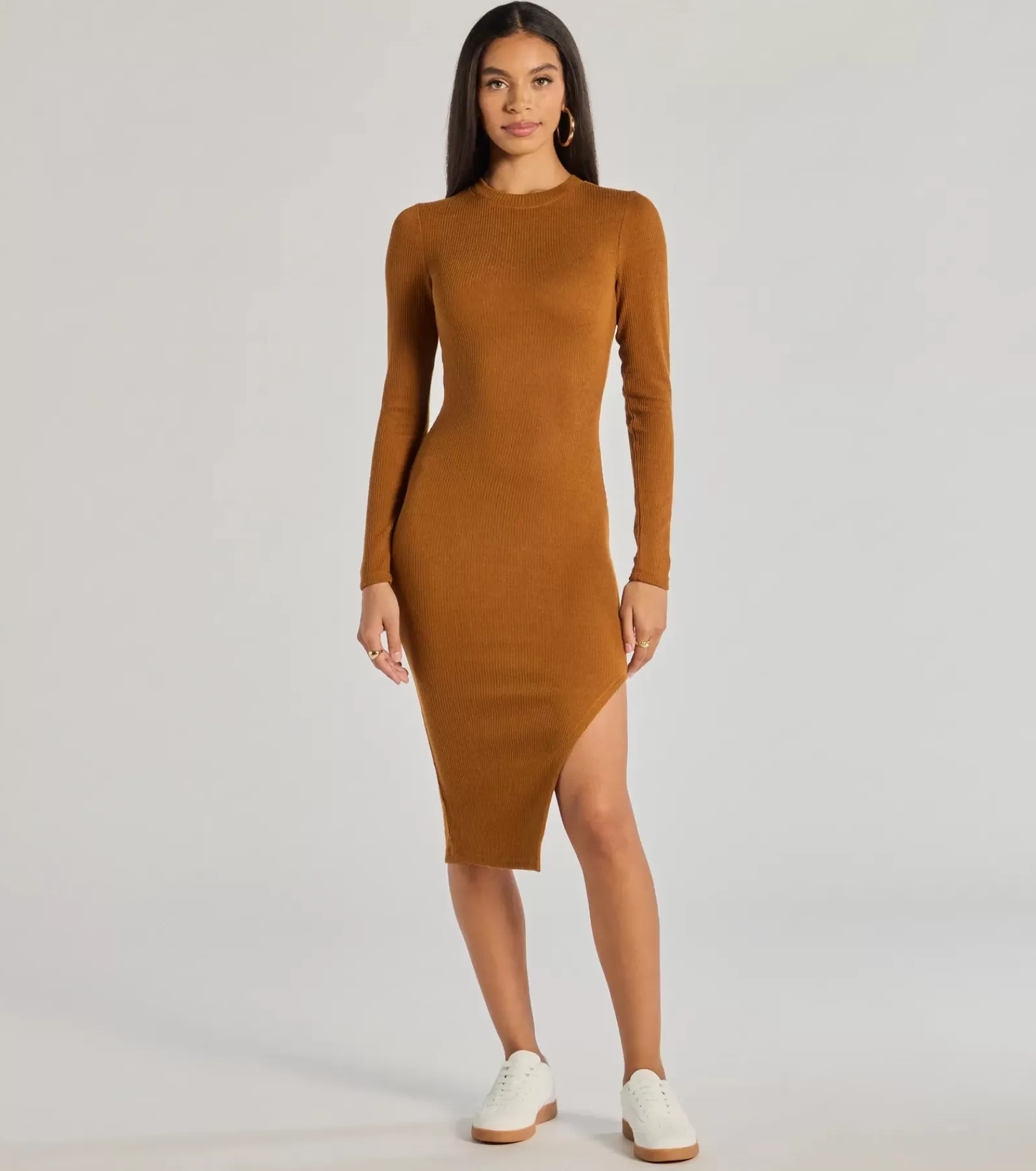 Windsor Midi Dresses | Bodycon Dresses*All Things Cozy High Slit Knit Midi Dress