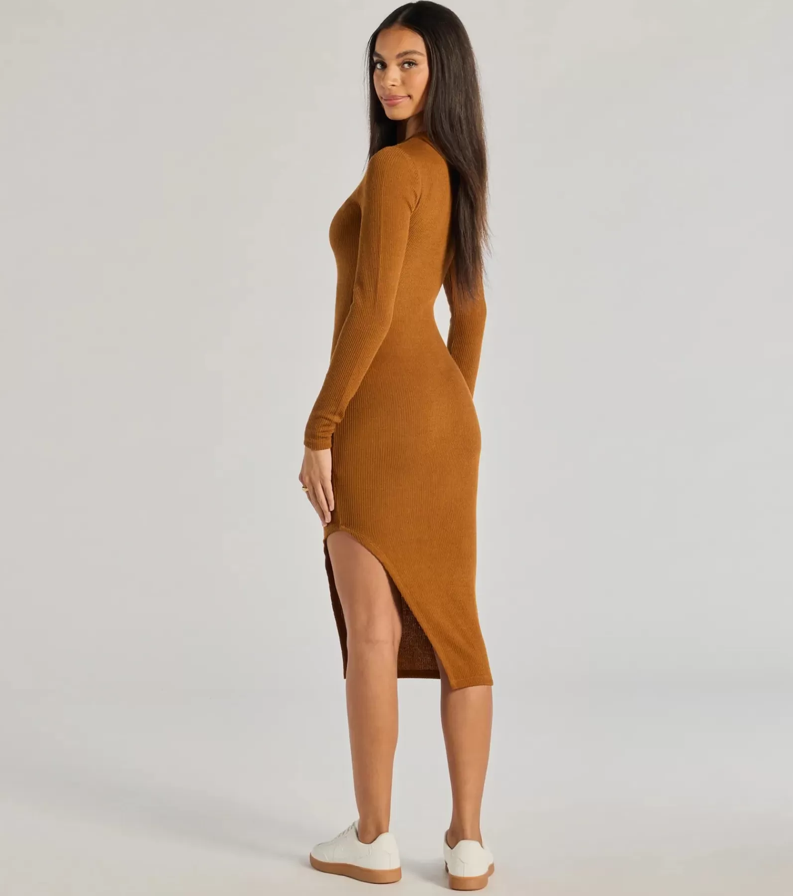 Windsor Midi Dresses | Bodycon Dresses*All Things Cozy High Slit Knit Midi Dress