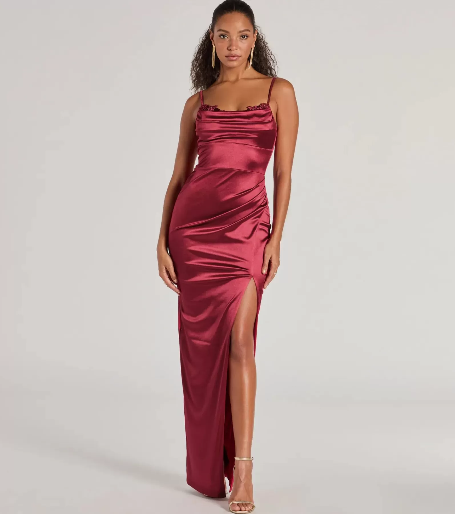 Windsor Wedding Outfits | Satin Bridesmaid Dresses*Amelia Formal Satin Embroidered Dress