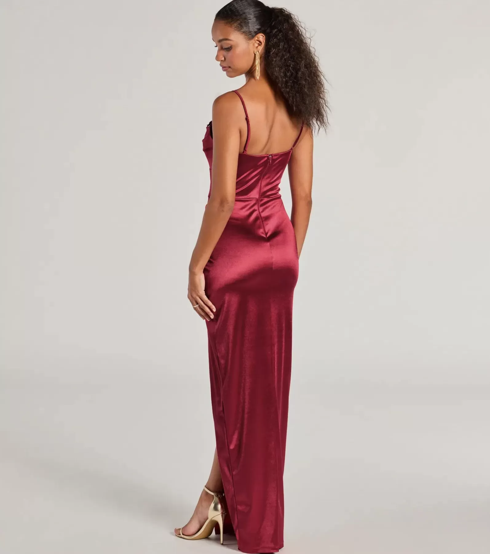 Windsor Wedding Outfits | Satin Bridesmaid Dresses*Amelia Formal Satin Embroidered Dress