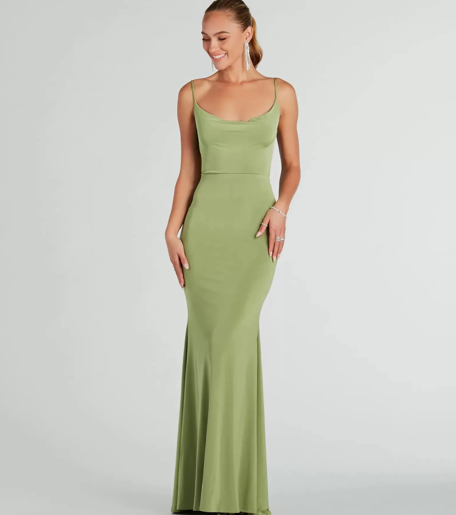 Windsor Green Bridesmaid Dresses | Black Tie Wedding Guest Dresses*Anya Formal Strappy Open-Back Mermaid Dress