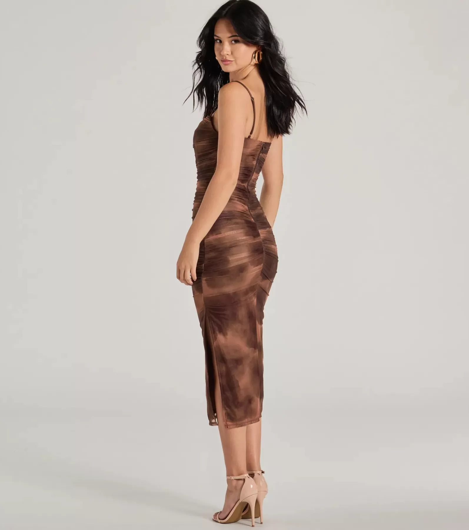 Windsor Wedding Outfits | Midi Dresses*Artsy Charm Corset Abstract Bodycon Midi Dress