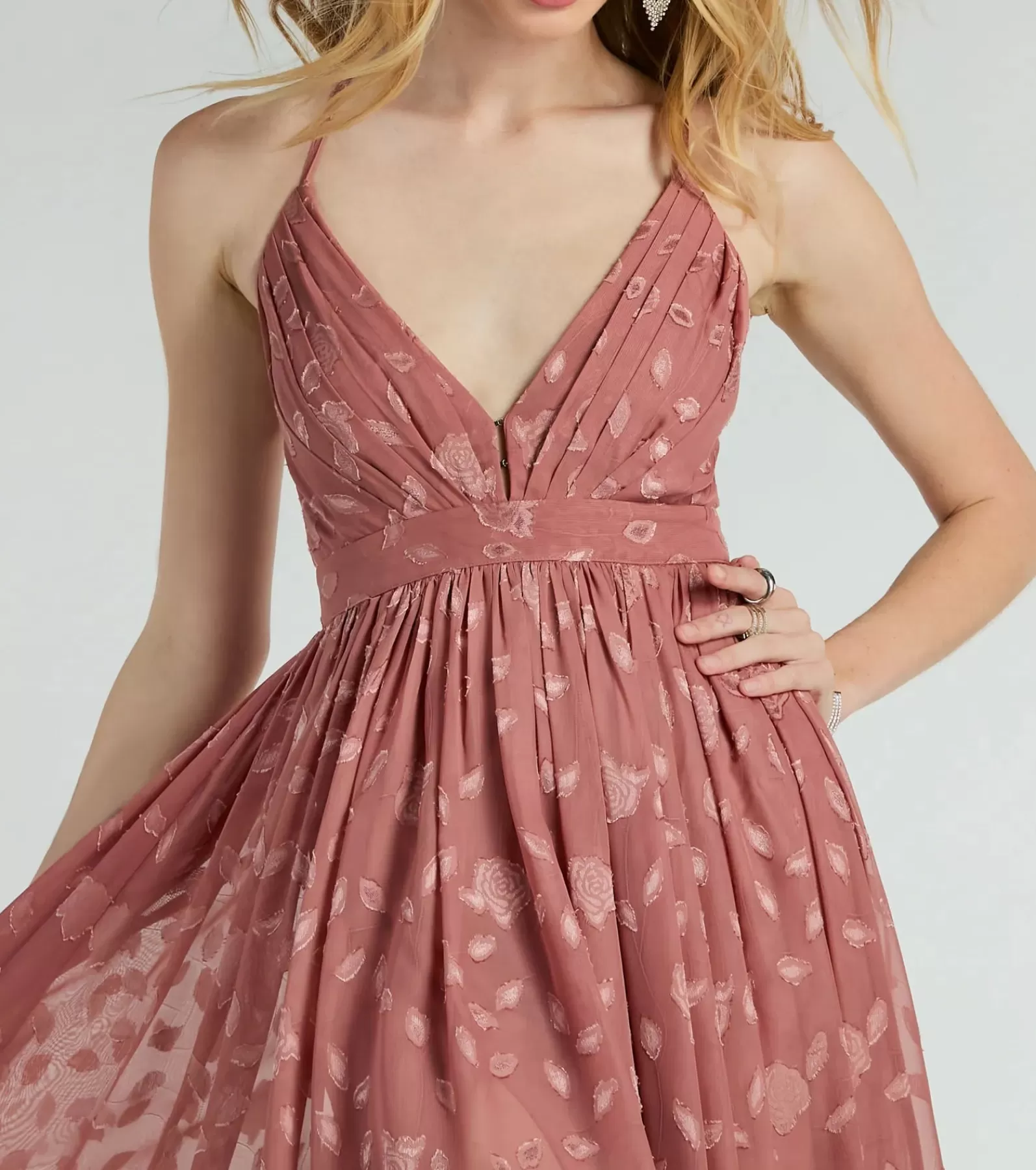Windsor Honeymoon | Maxi Dresses*Arya V-Neck Strappy A-Line Floral Chiffon Formal Dress
