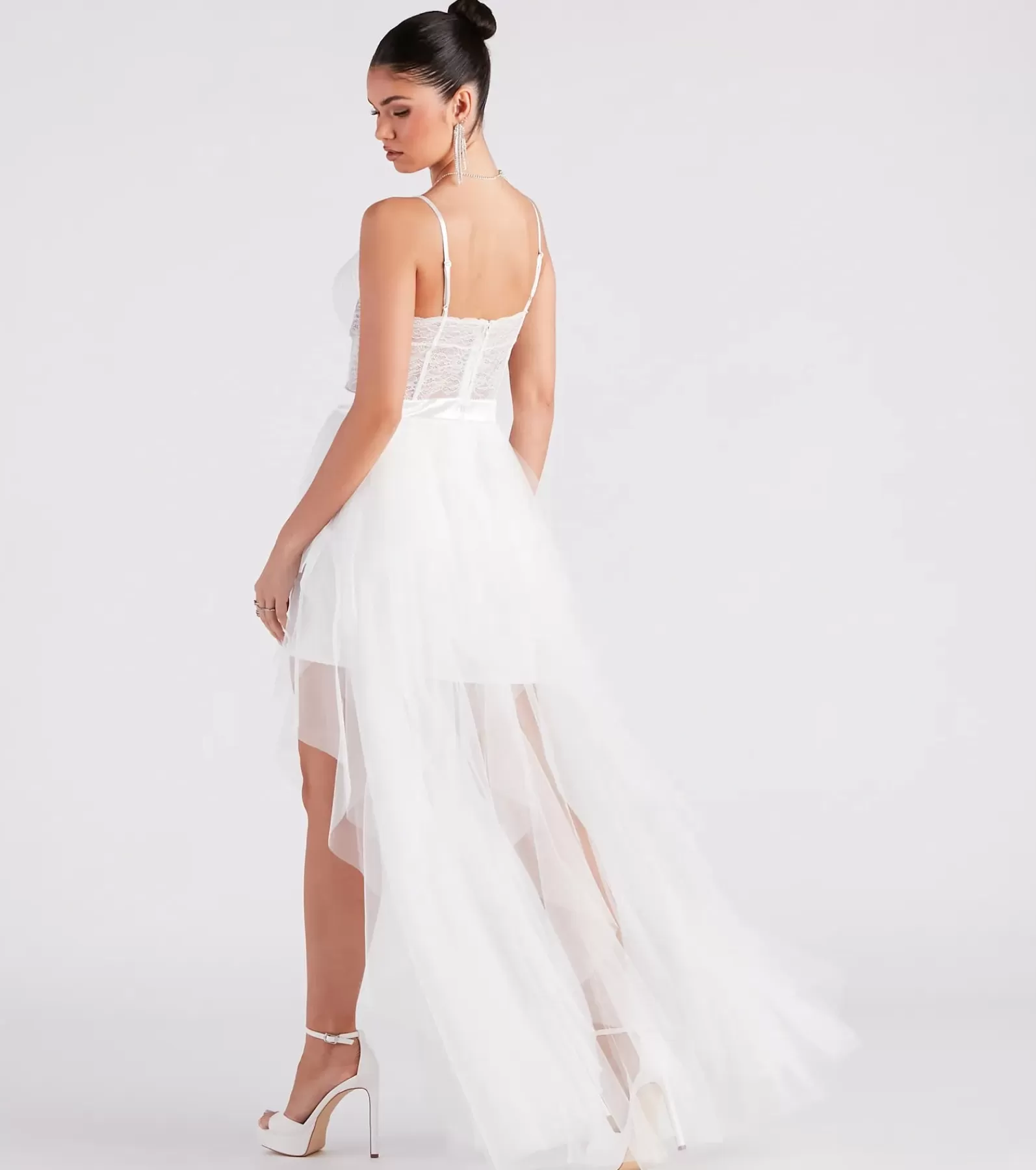 Windsor Bridal Reception Dresses | Rehearsal*Ashlie Formal Lace Corset Ruffled Dress