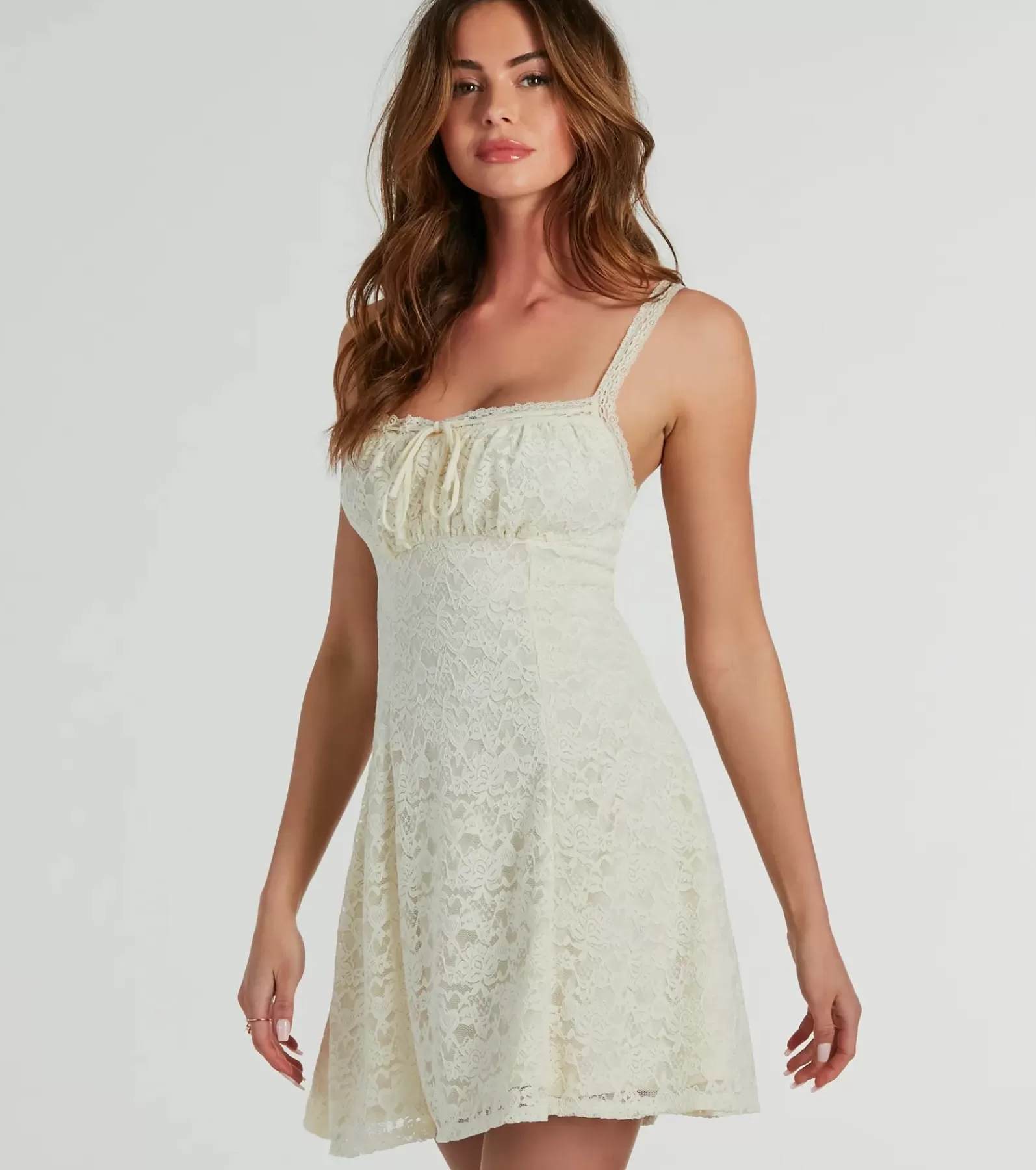 Windsor Honeymoon | Country Wedding Guest Dresses*Awaken Beauty A-Line Lace Short Dress