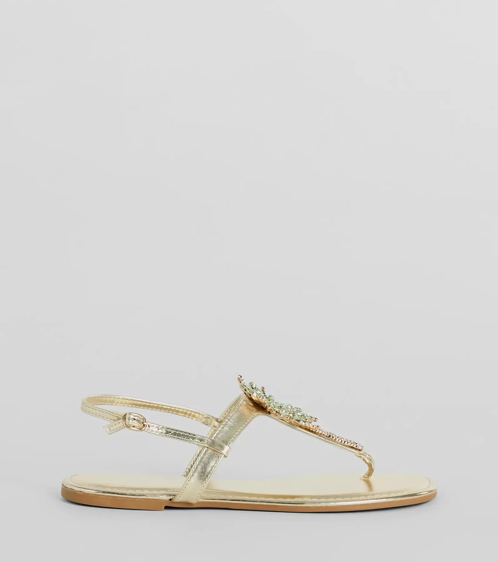 Windsor Sandals | Honeymoon*Beachy Glam Rhinestone Palm Tree Metallic Sandals