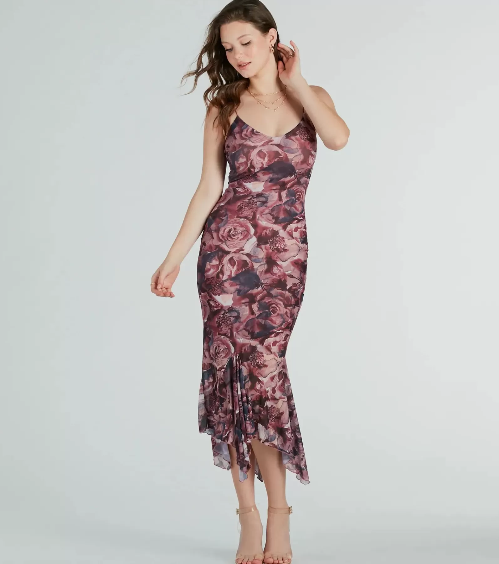 Windsor Bridal Shower | Country Wedding Guest Dresses*Bloom With A View Floral Ruffle Midi Dress