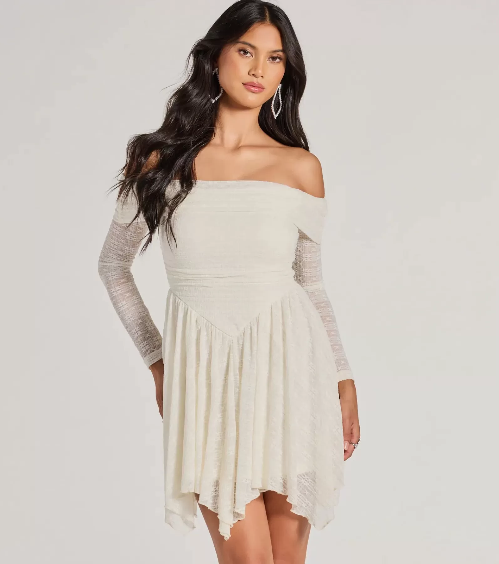 Windsor Bridal Shower | Engagement Dresses*Bohemian Chic Lace Off-The-Shoulder Skater Dress