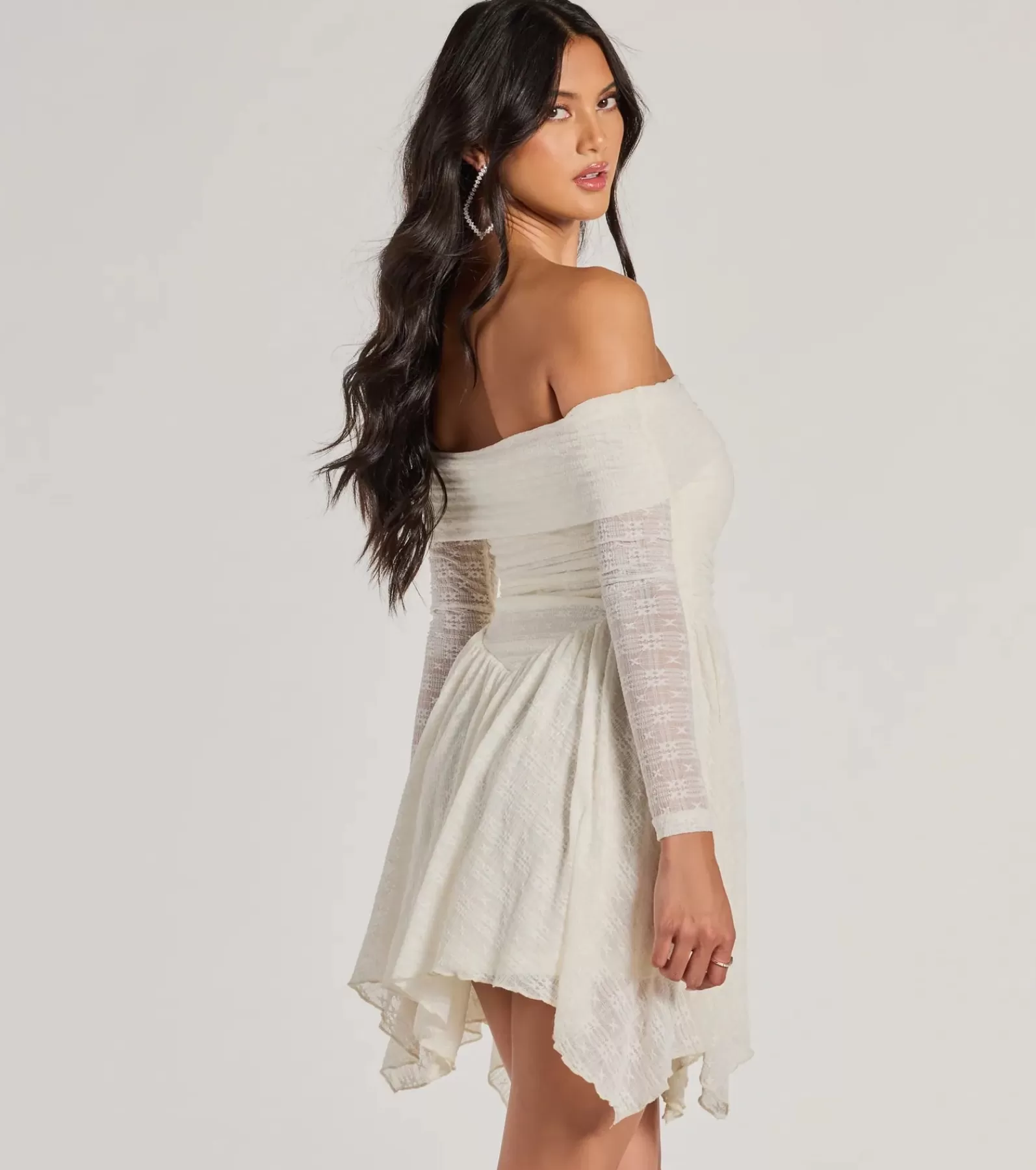 Windsor Bridal Shower | Engagement Dresses*Bohemian Chic Lace Off-The-Shoulder Skater Dress