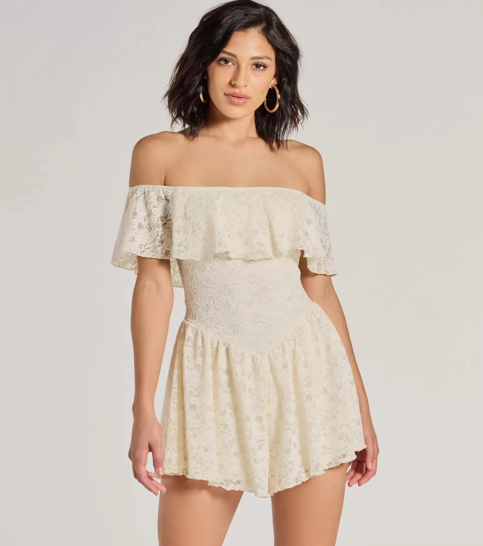 Windsor Shorts | Casual Dresses*Boho Lace Off-The-Shoulder Drop Waist Romper