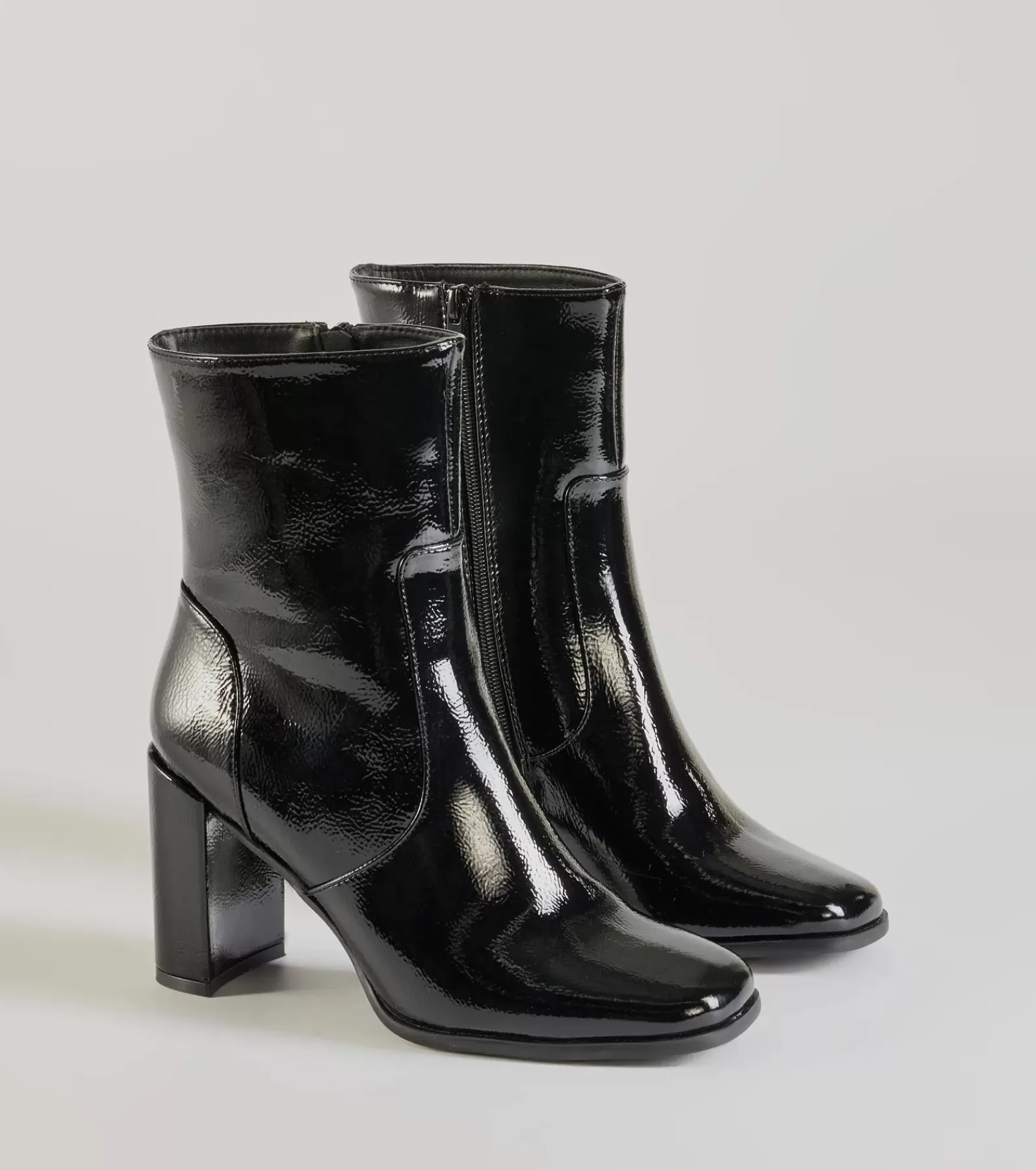 Windsor Boots & Booties*Bold Baddie Faux Patent Leather Ankle Booties