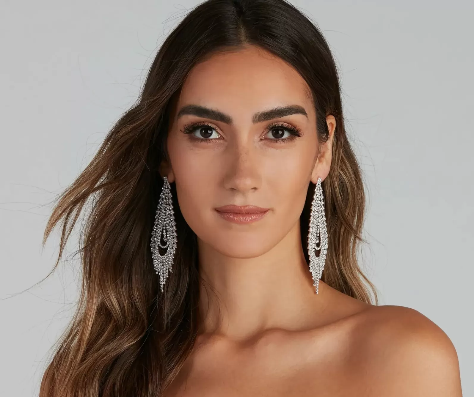 Windsor Nye Outfits | Earrings*Captivate Them Rhinestone Teardrop Duster Earrings