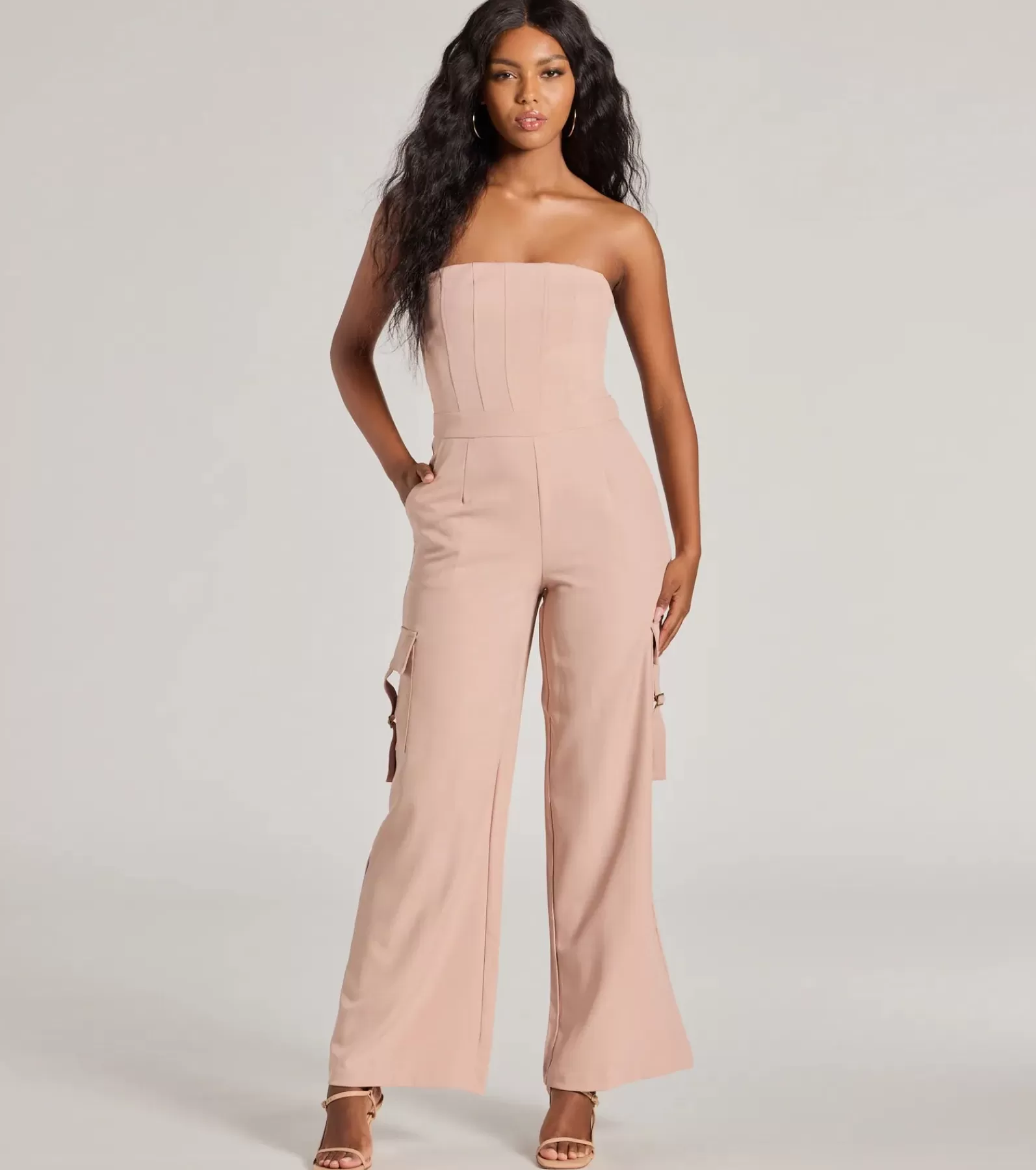 Windsor All Jumpsuits & Rompers | Cargo Pants*Casual And Chic Vibe Strapless Cargo Jumpsuit