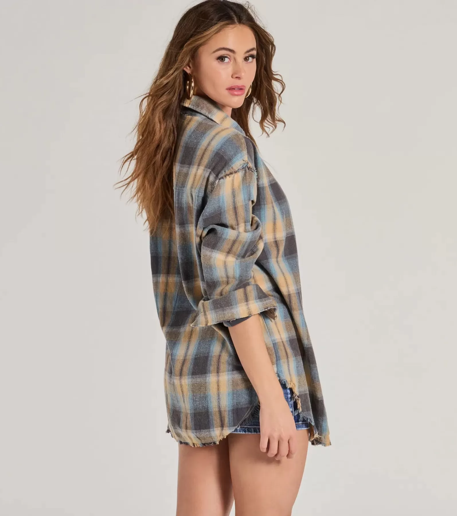 Windsor Long Sleeve Tops*Casual Staple Plaid Flannel Top