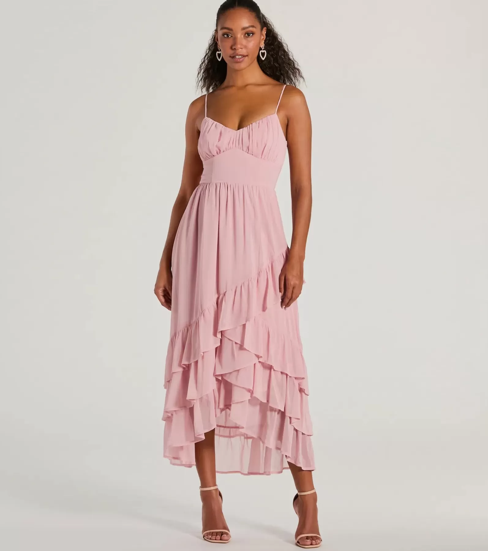 Windsor Midi Dresses | Sundresses*Cause For Celebration V-Neck Ruffle Chiffon Midi Dress