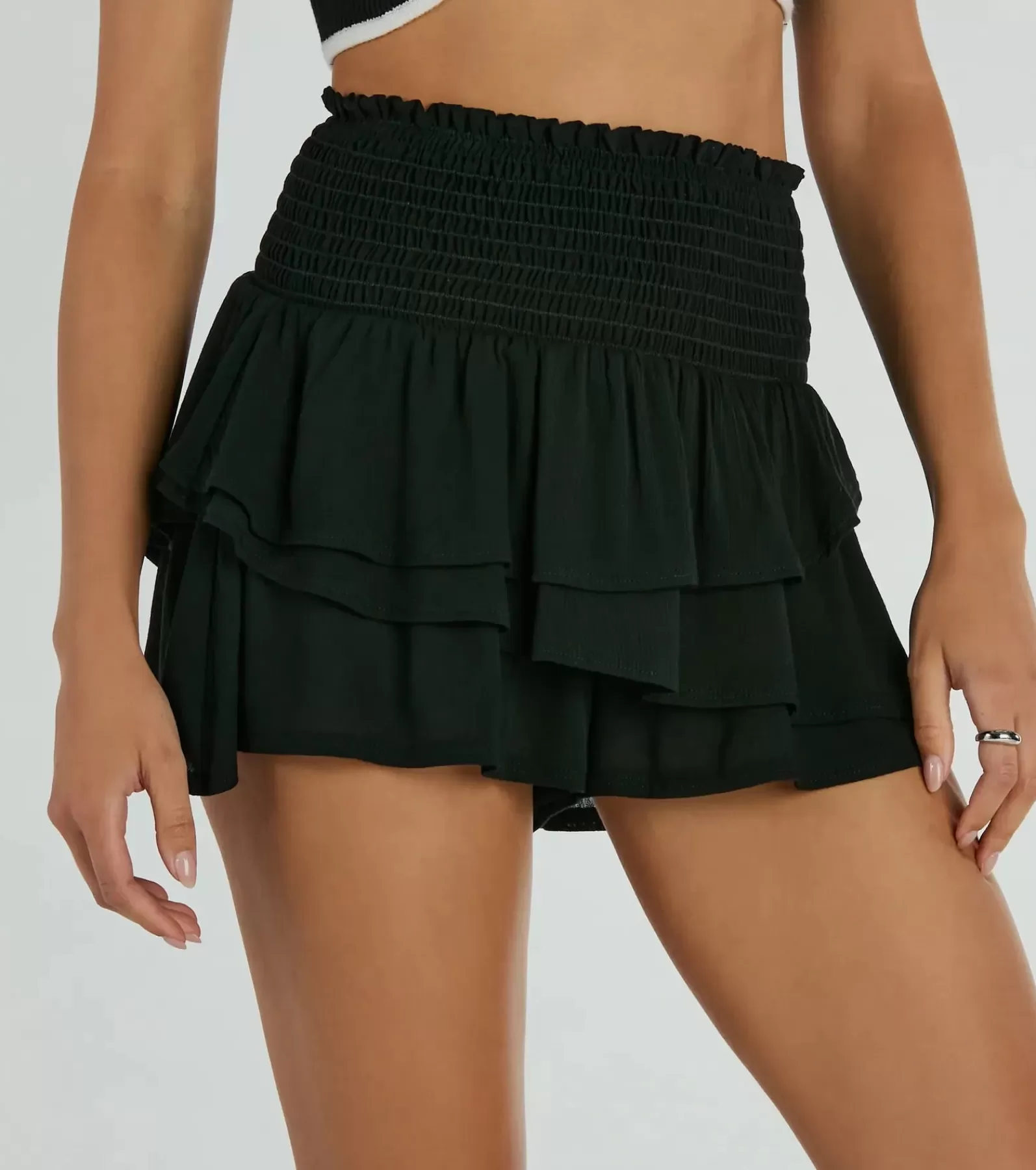 Windsor Shorts*Cheers To Sunshine Smock High Waist Ruffled Shorts