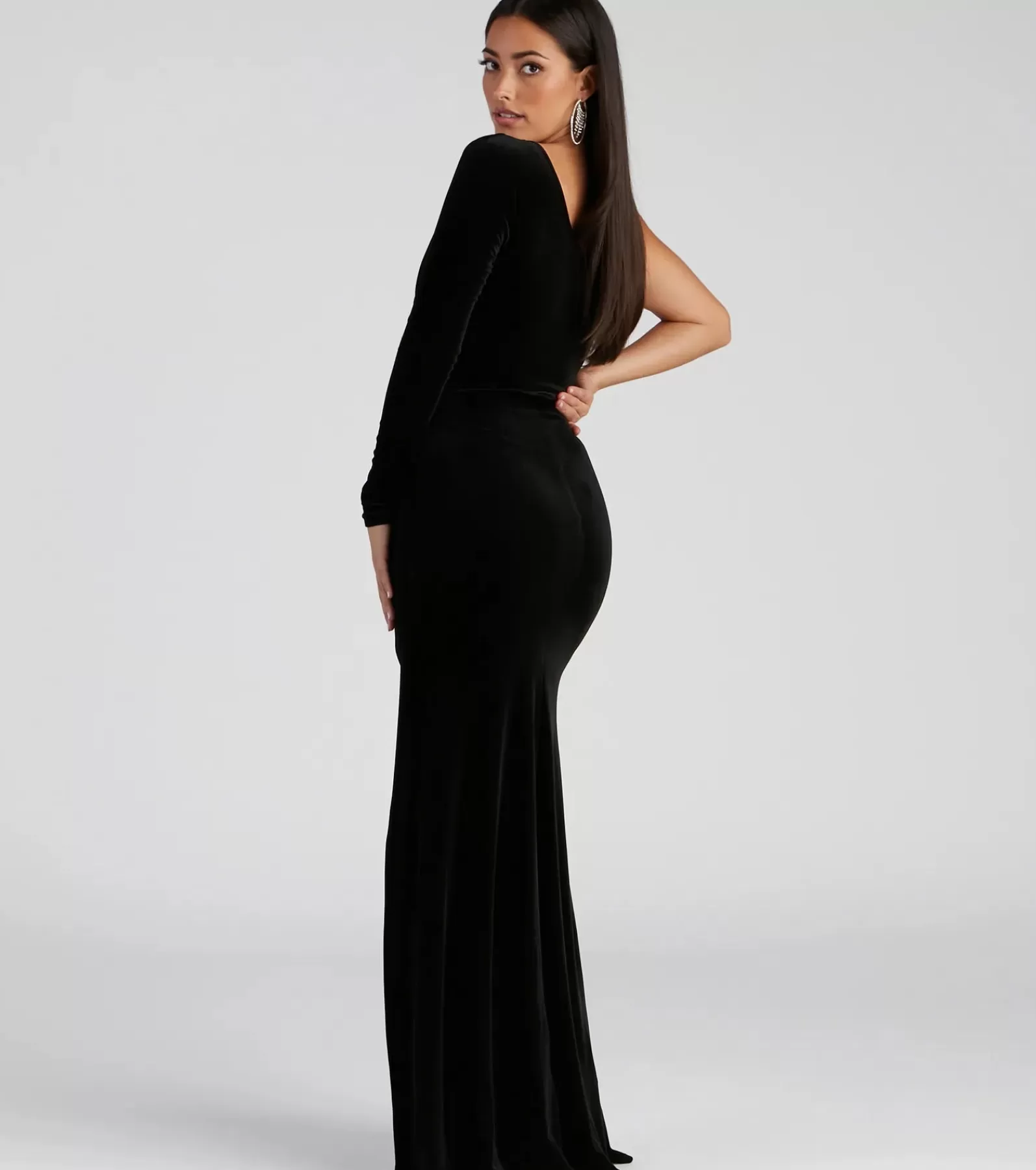 Windsor Long Sleeve Holiday Dresses | Maxi Holiday Dresses*Cheyenne Formal One-Shoulder Velvet Dress