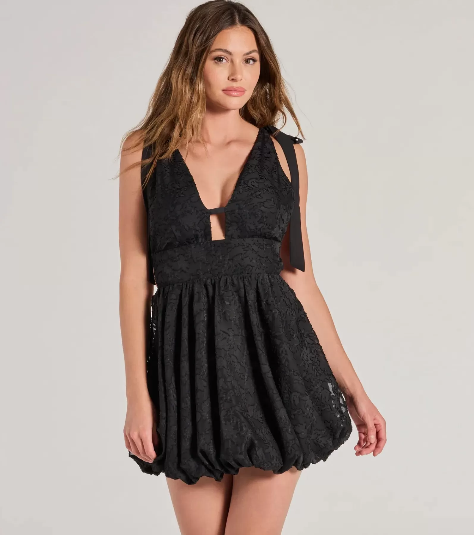 Windsor Holiday Dresses | Skater Dresses*Chic Burnout Chiffon Bubble Hem Skater Dress