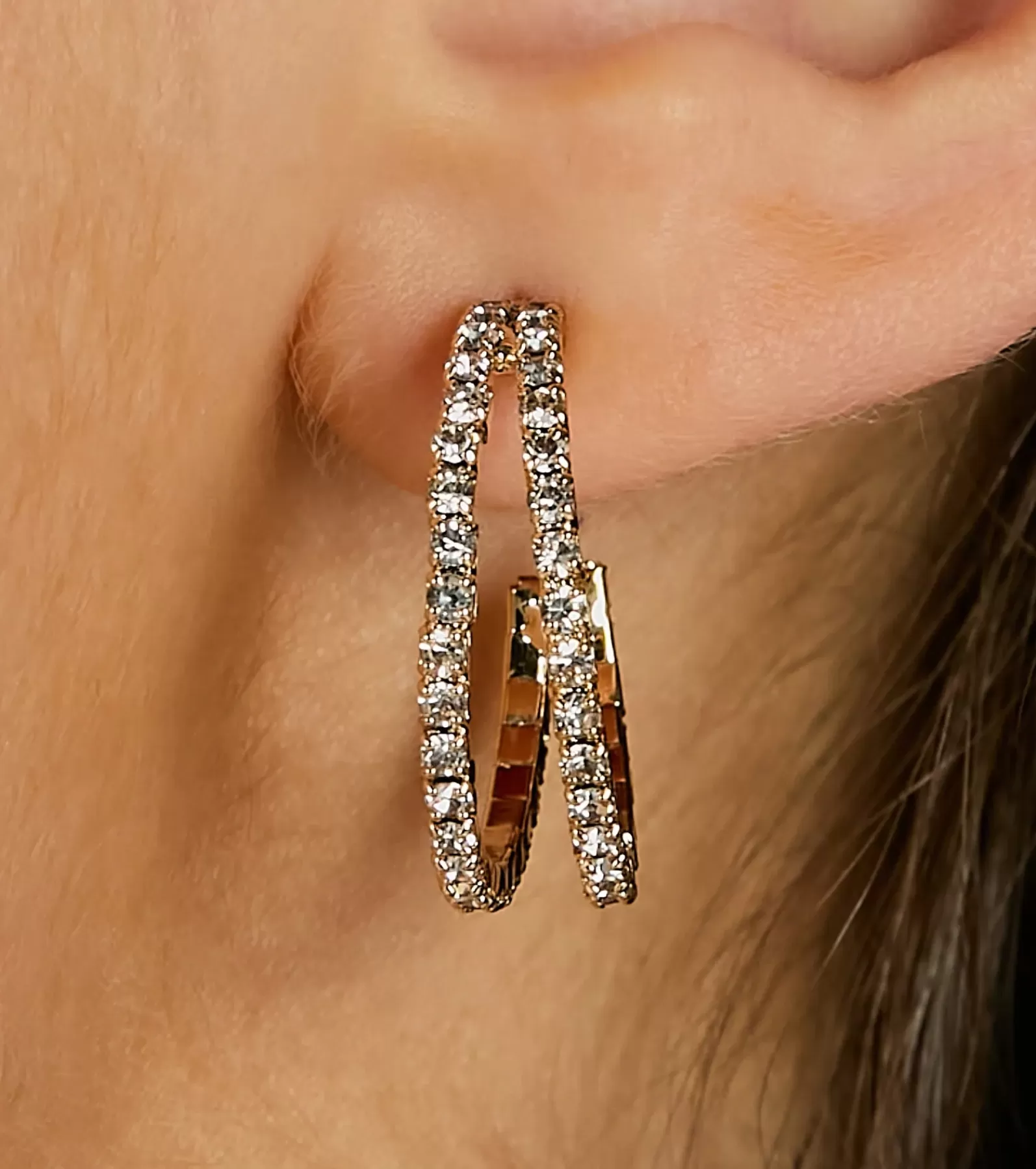 Windsor Earrings*Chic Charisma Rhinestone Hoop Earrings