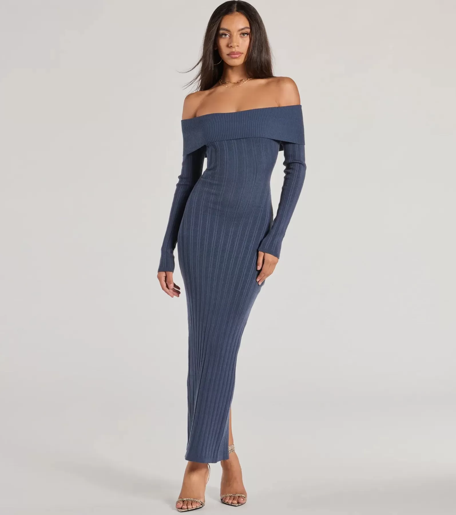 Windsor Maxi Dresses | Long Dresses*Chic Choice Knit Off-The-Shoulder Maxi Dress