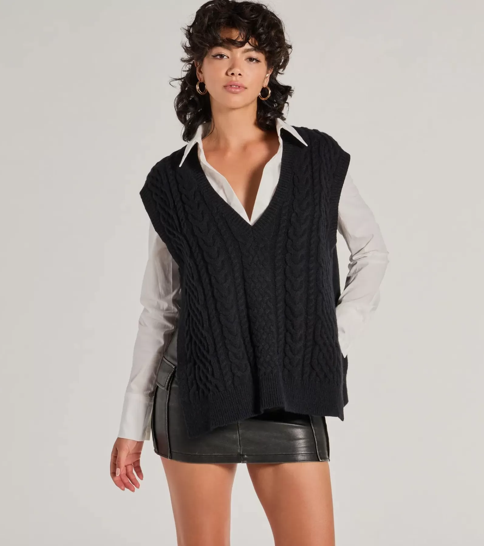 Windsor Sweaters & Cardigans*Chic Girl Vibe Cable Knit Vest