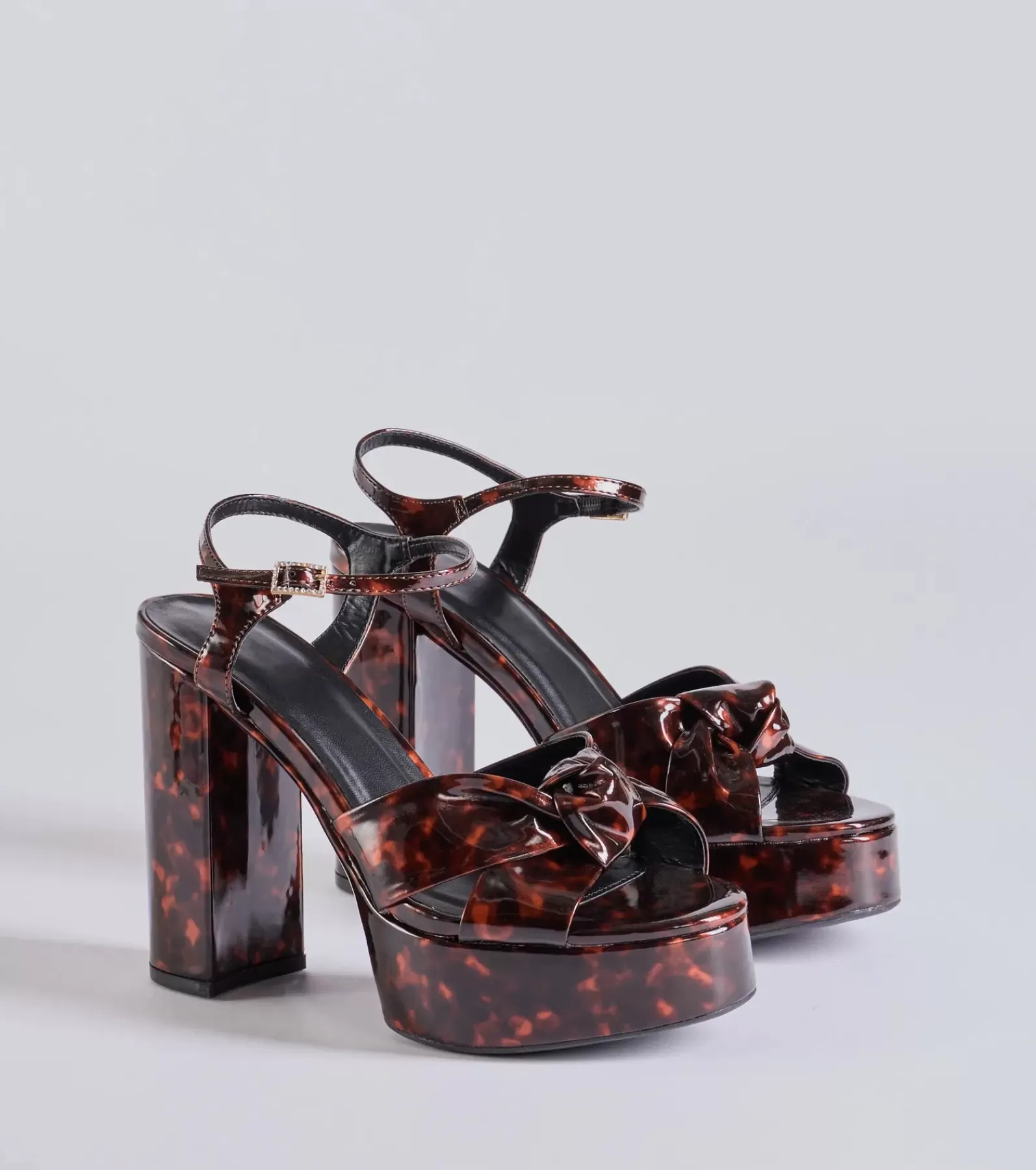 Windsor Platform Shoes | Sandals*Chic Impression Print Platform Knot Heels