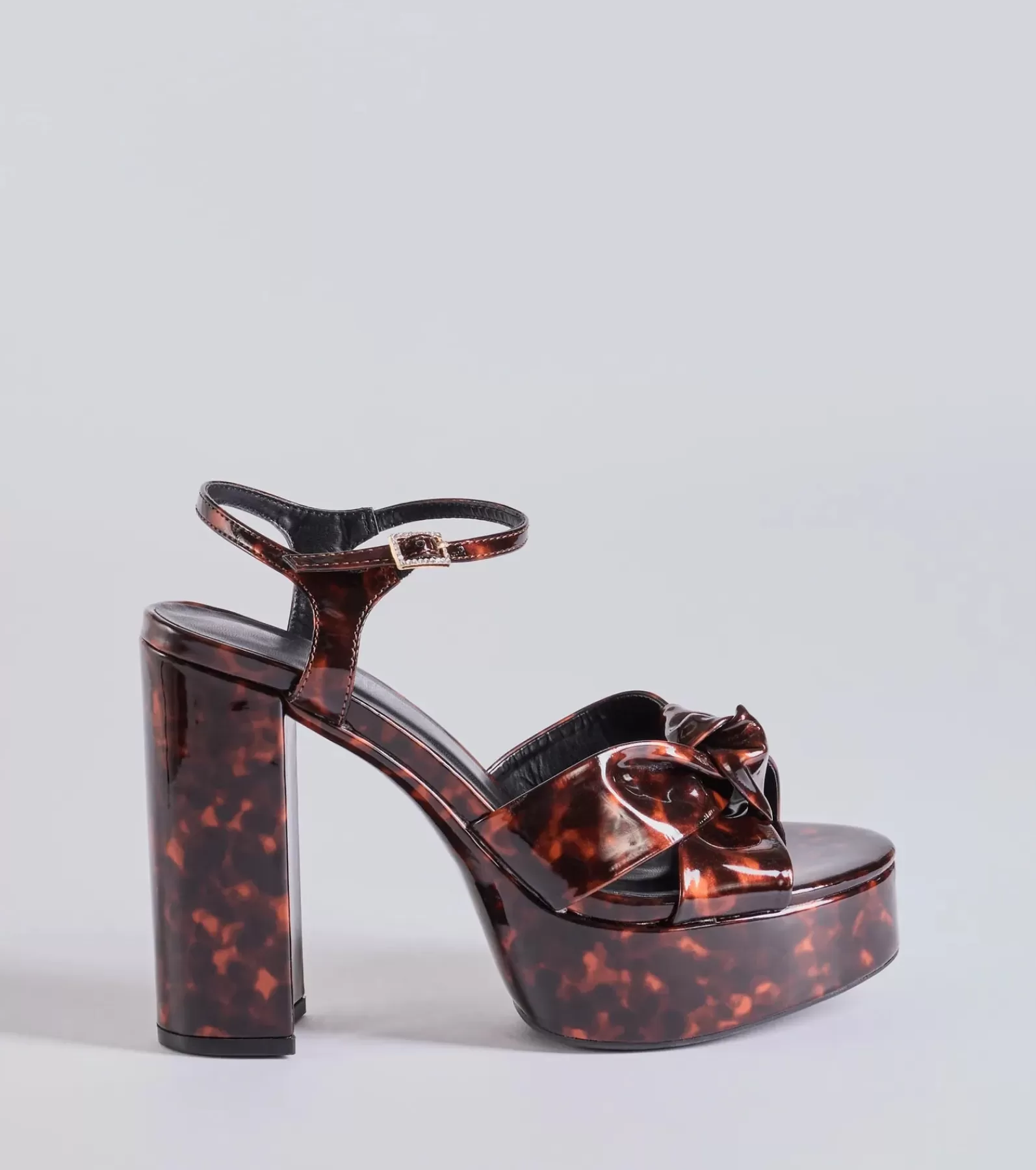 Windsor Platform Shoes | Sandals*Chic Impression Print Platform Knot Heels