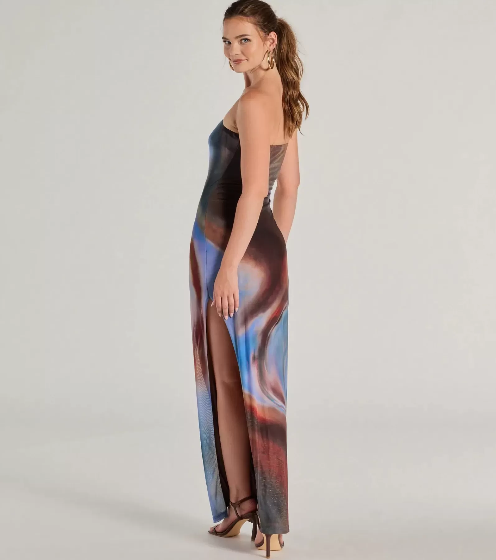 Windsor Beach Wedding Guest Dresses | Maxi Dresses*Chic Showstopper Abstract Print Mesh Maxi Dress