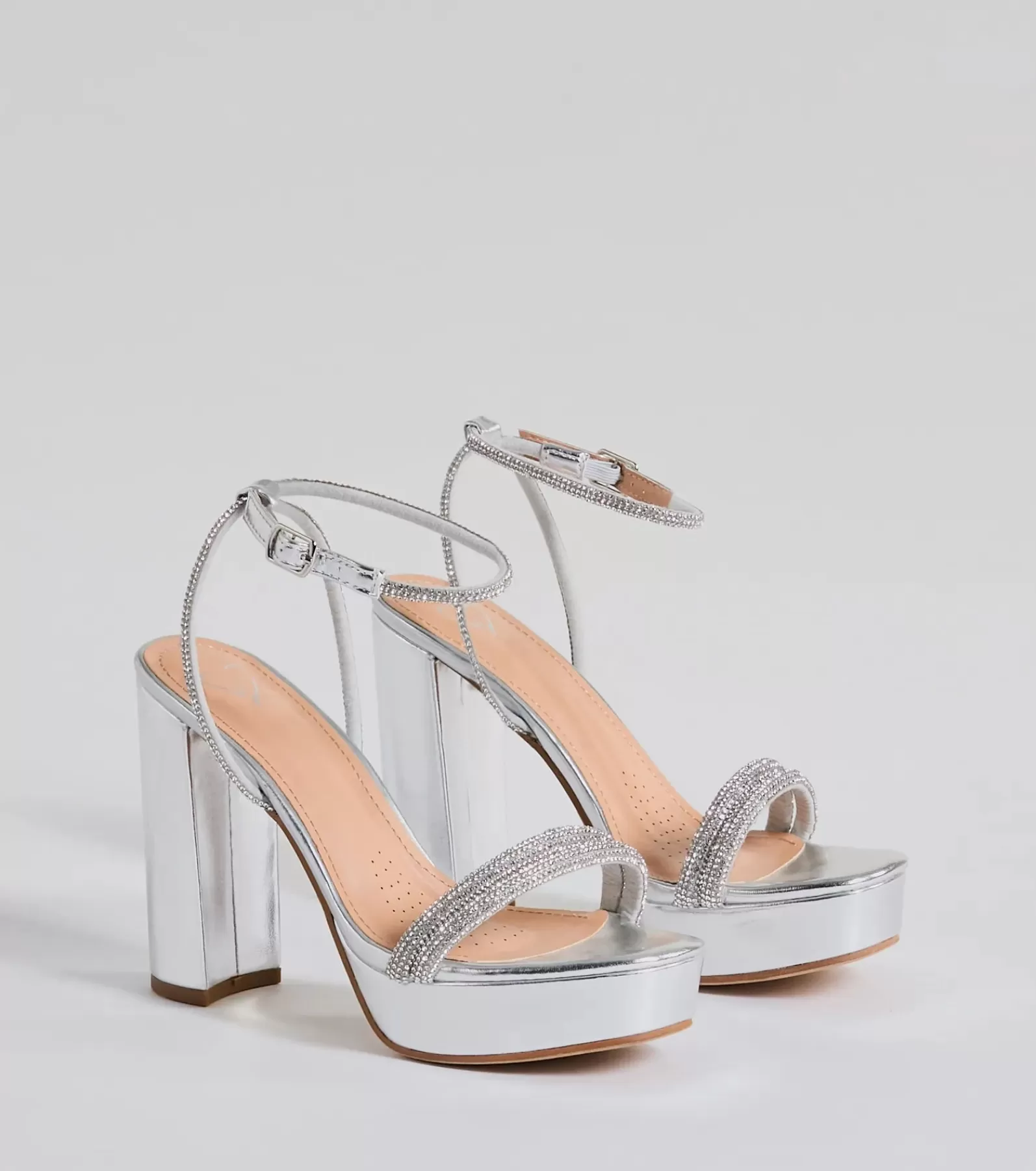 Windsor Platform Shoes | Sandals*Chic Stunners Rhinestone Platform Metallic Heels