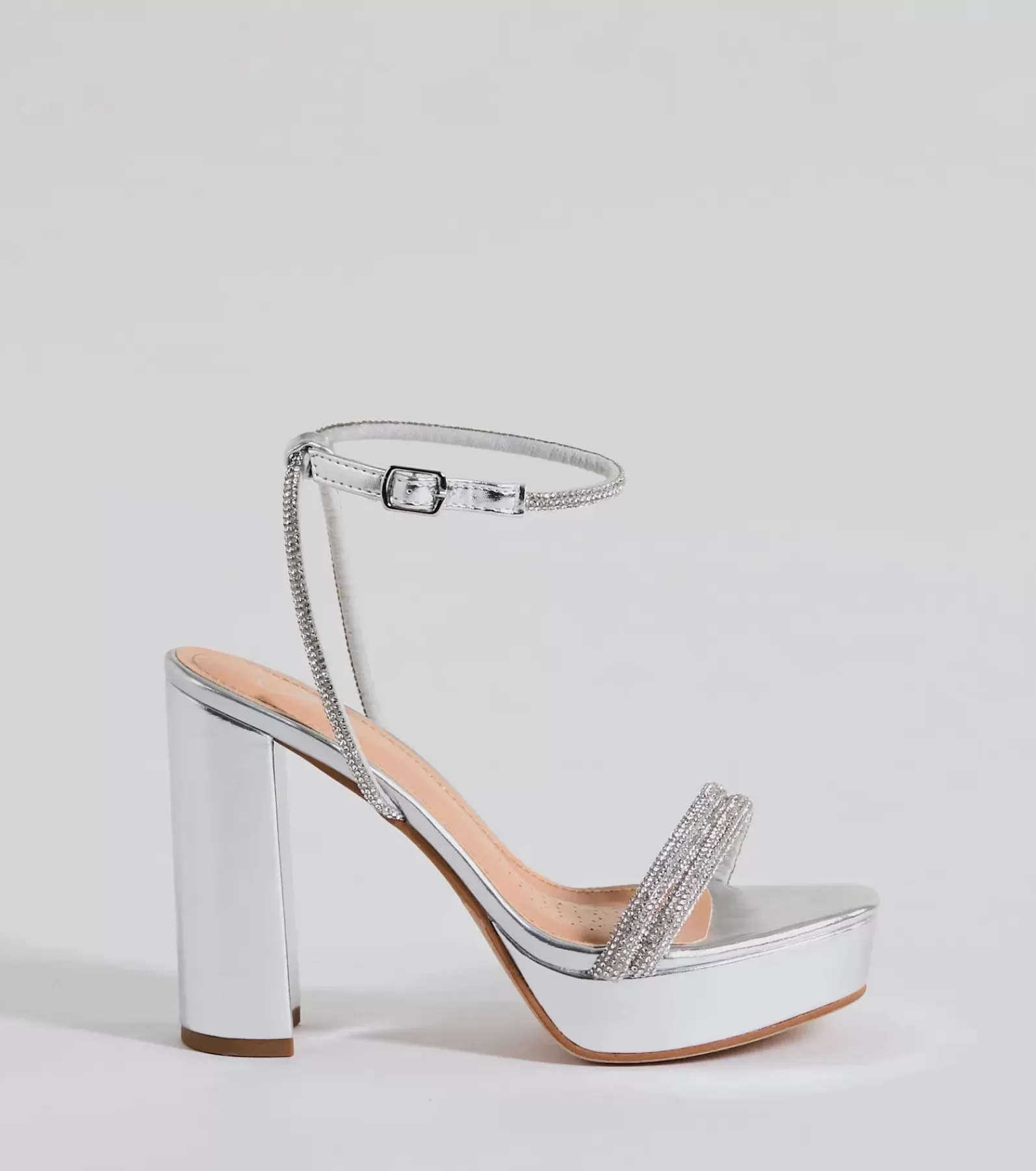 Windsor Platform Shoes | Sandals*Chic Stunners Rhinestone Platform Metallic Heels