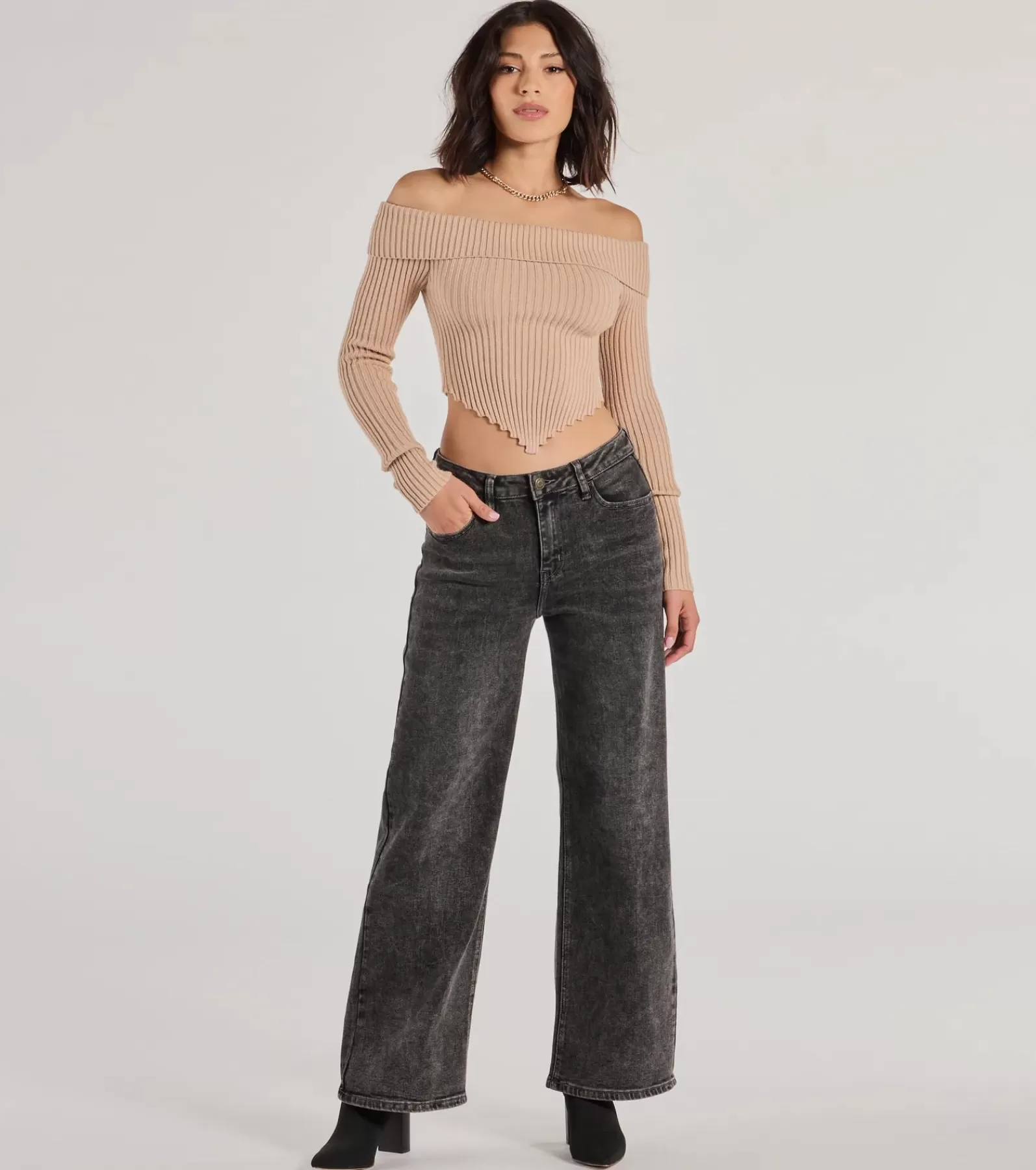 Windsor Black Pants | Pants*Chic Wonder Mid-Rise Wide-Leg Denim Jeans