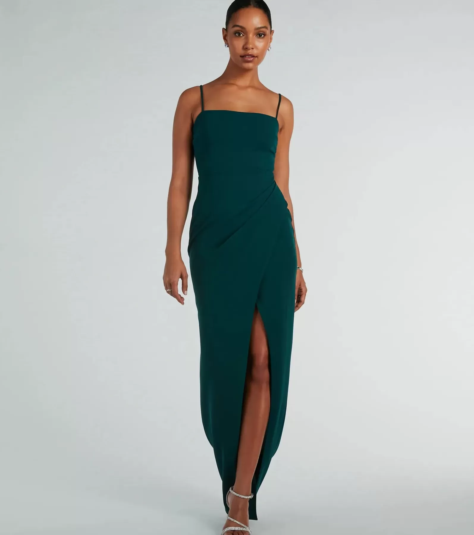 Windsor Green Bridesmaid Dresses | Black Bridesmaid Dresses*Christie Sleeveless Slim Crepe Formal Dress