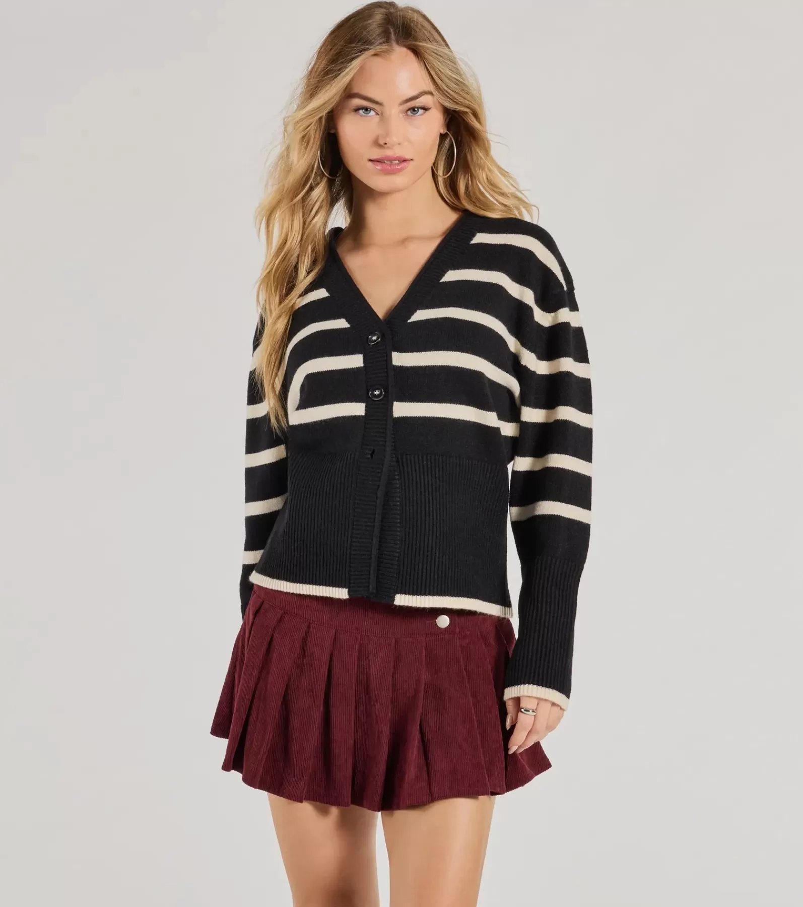 Windsor Sweaters & Cardigans | Long Sleeve Tops*Classic And Cozy Striped Knit Oversized Cardigan