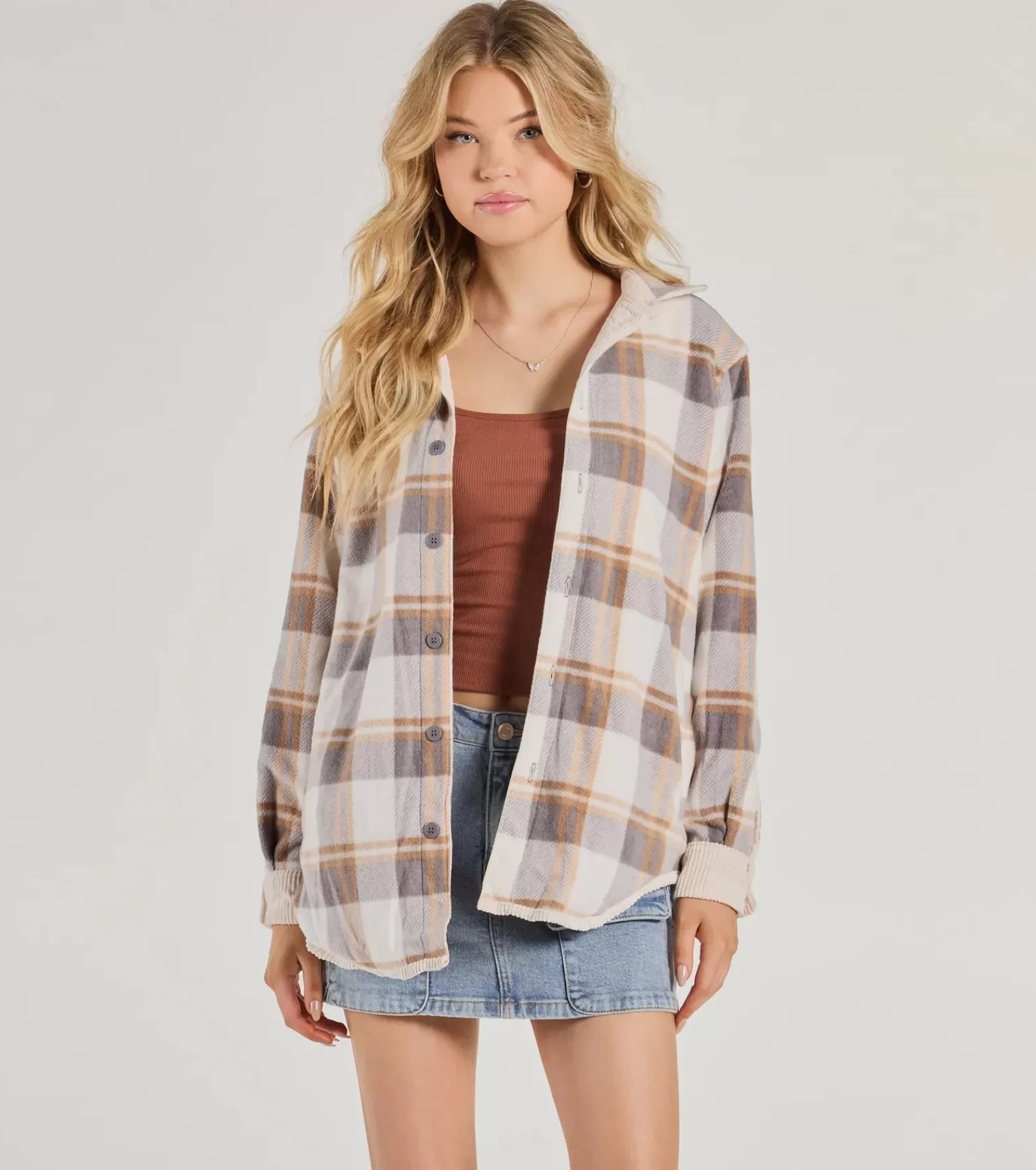 Windsor Shackets*Comfy Season Corduroy And Flannel Reversible Shacket