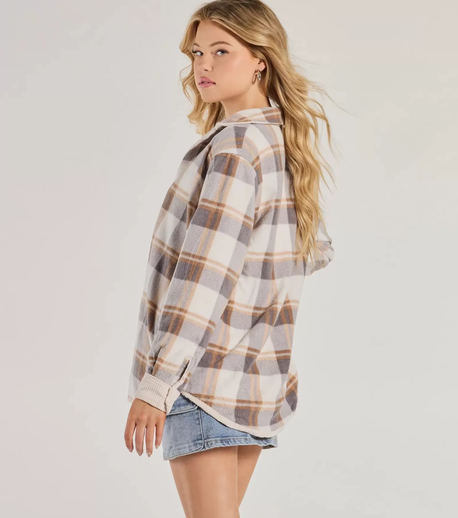 Windsor Shackets*Comfy Season Corduroy And Flannel Reversible Shacket