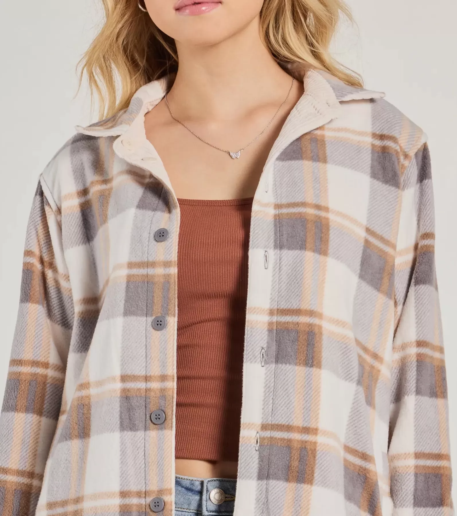 Windsor Shackets*Comfy Season Corduroy And Flannel Reversible Shacket
