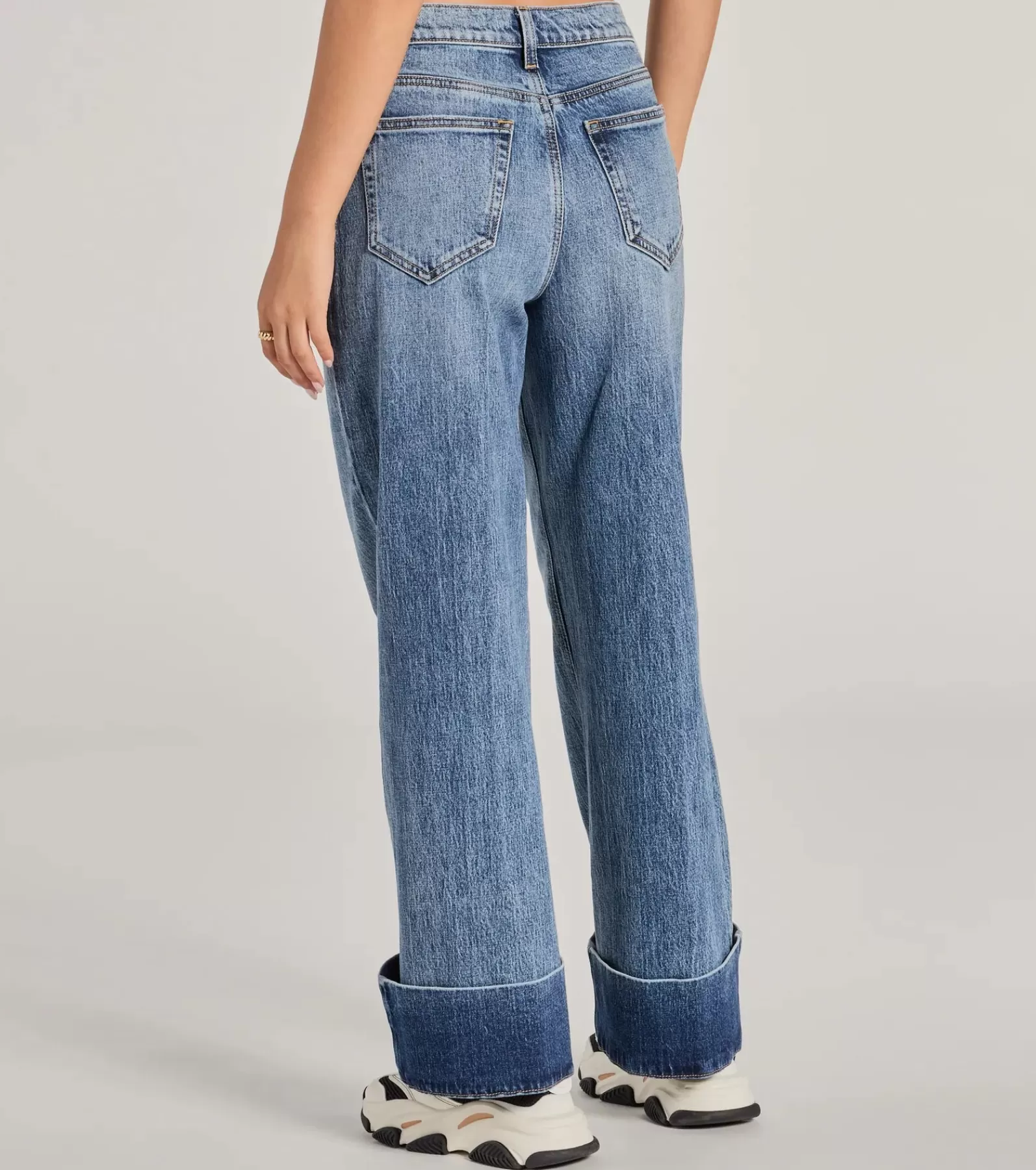 Windsor Pants | Jeans*Cool Trend High-Rise Cuffed Wide-Leg Denim Jeans