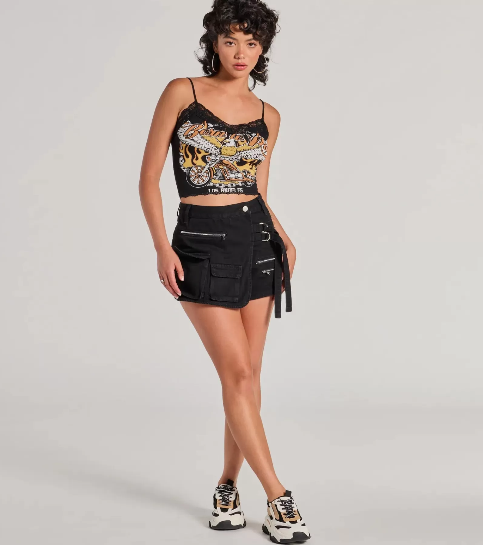 Windsor Black Skirts | Jean Shorts*Coolest Deets Wrap-Front Denim Cargo Skort