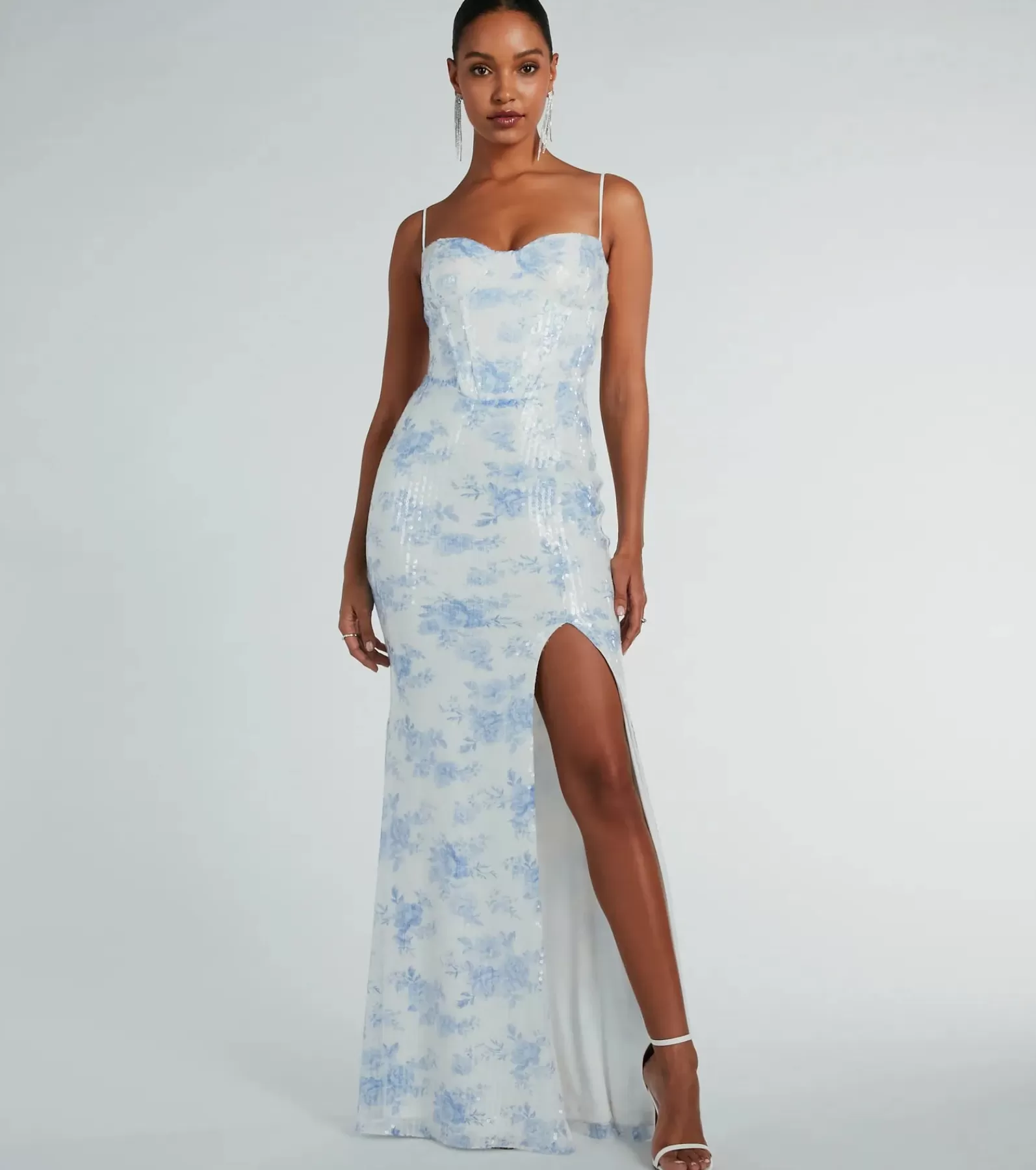 Windsor Rehearsal | Corset Dresses*Corrine Corset A-Line Floral Sequin Formal Dress