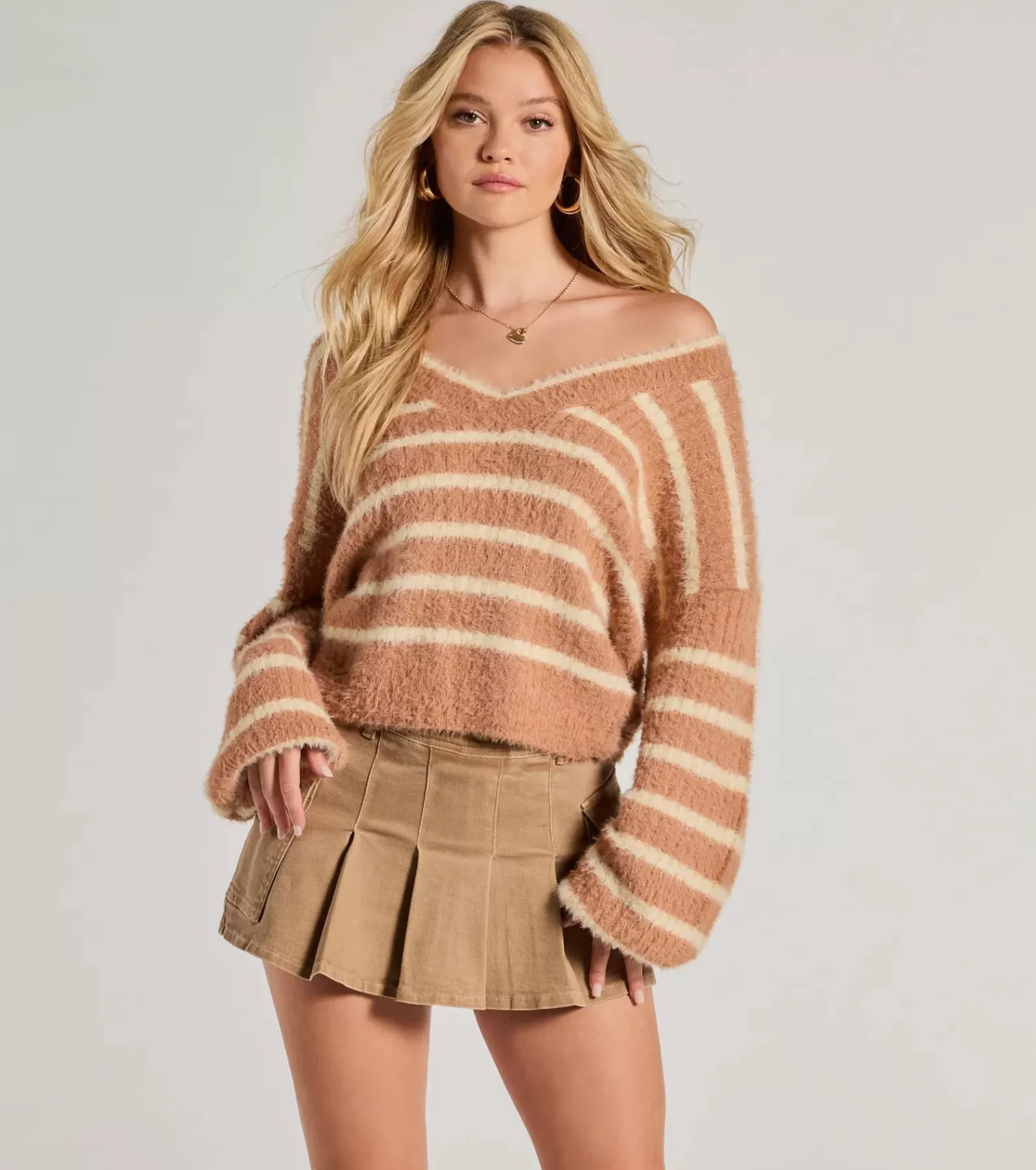 Windsor Sweaters & Cardigans | Long Sleeve Tops*Cozy Charm Striped Eyelash Knit Sweater