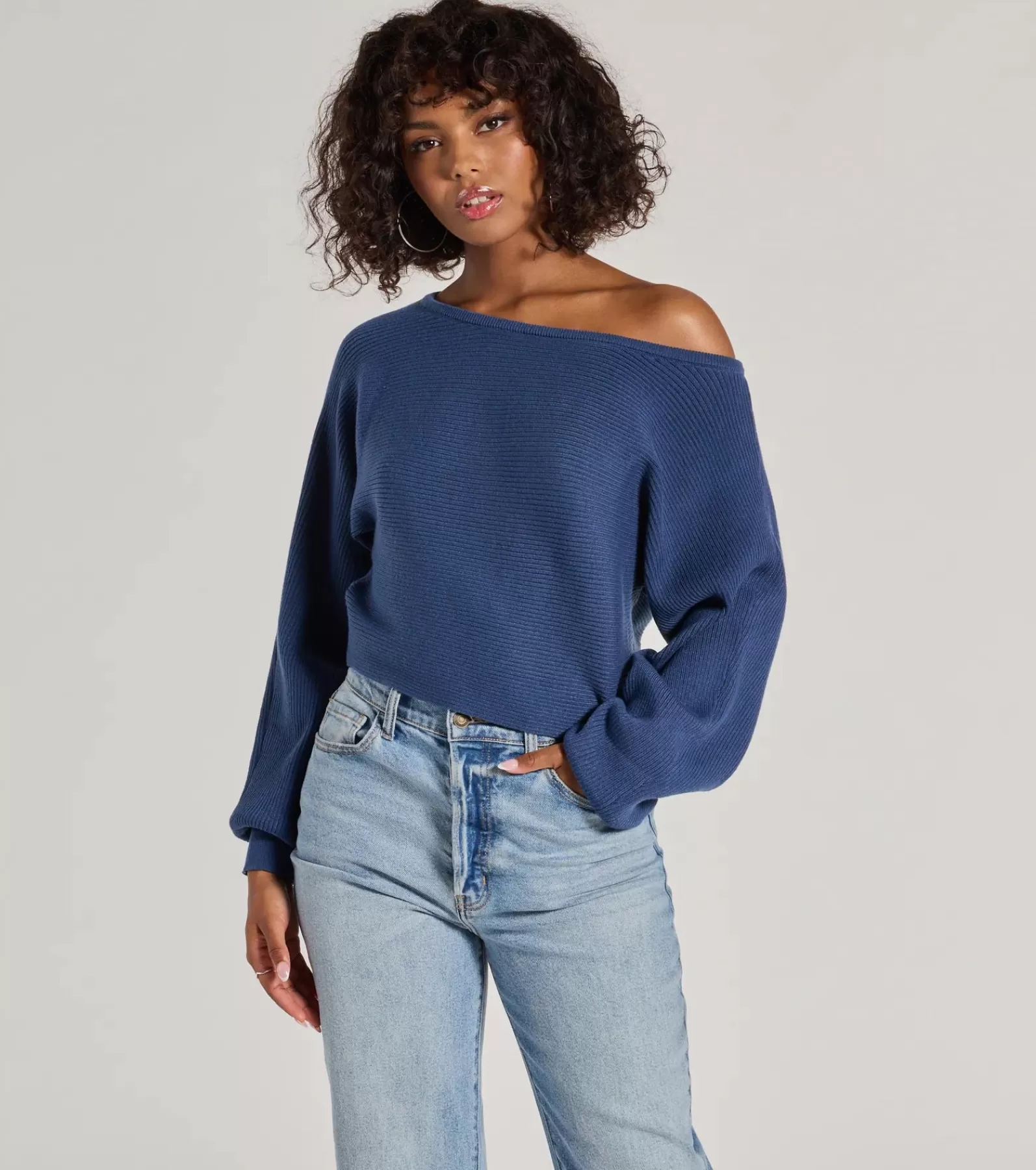 Windsor Off The Shoulder Tops | Sweaters & Cardigans*Cozy Cutie Ribbed Knit Boat Neck Sweater