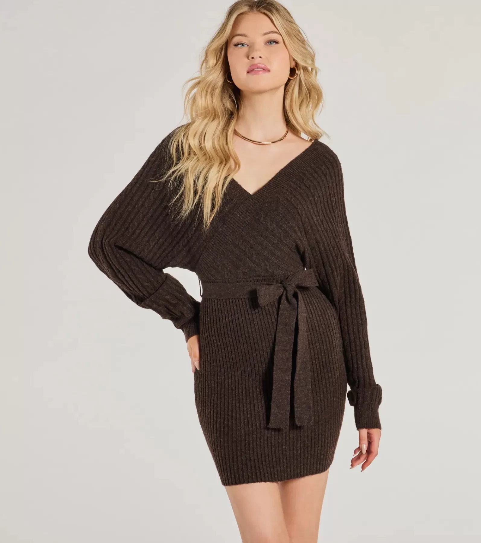 Windsor Short & Mini Dresses | Bodycon Dresses*Cozy Fave Cable Knit Long Sleeve Mini Dress